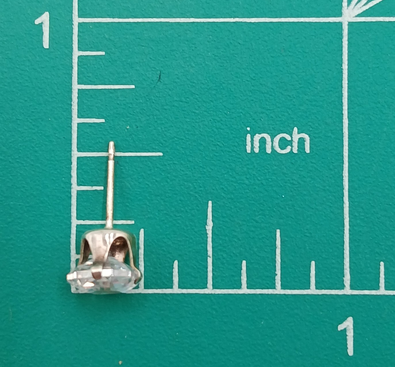 925 C Signed 5mm CZ Sterling Silver Square Faceted Cushion Cut Stud Estate Glam