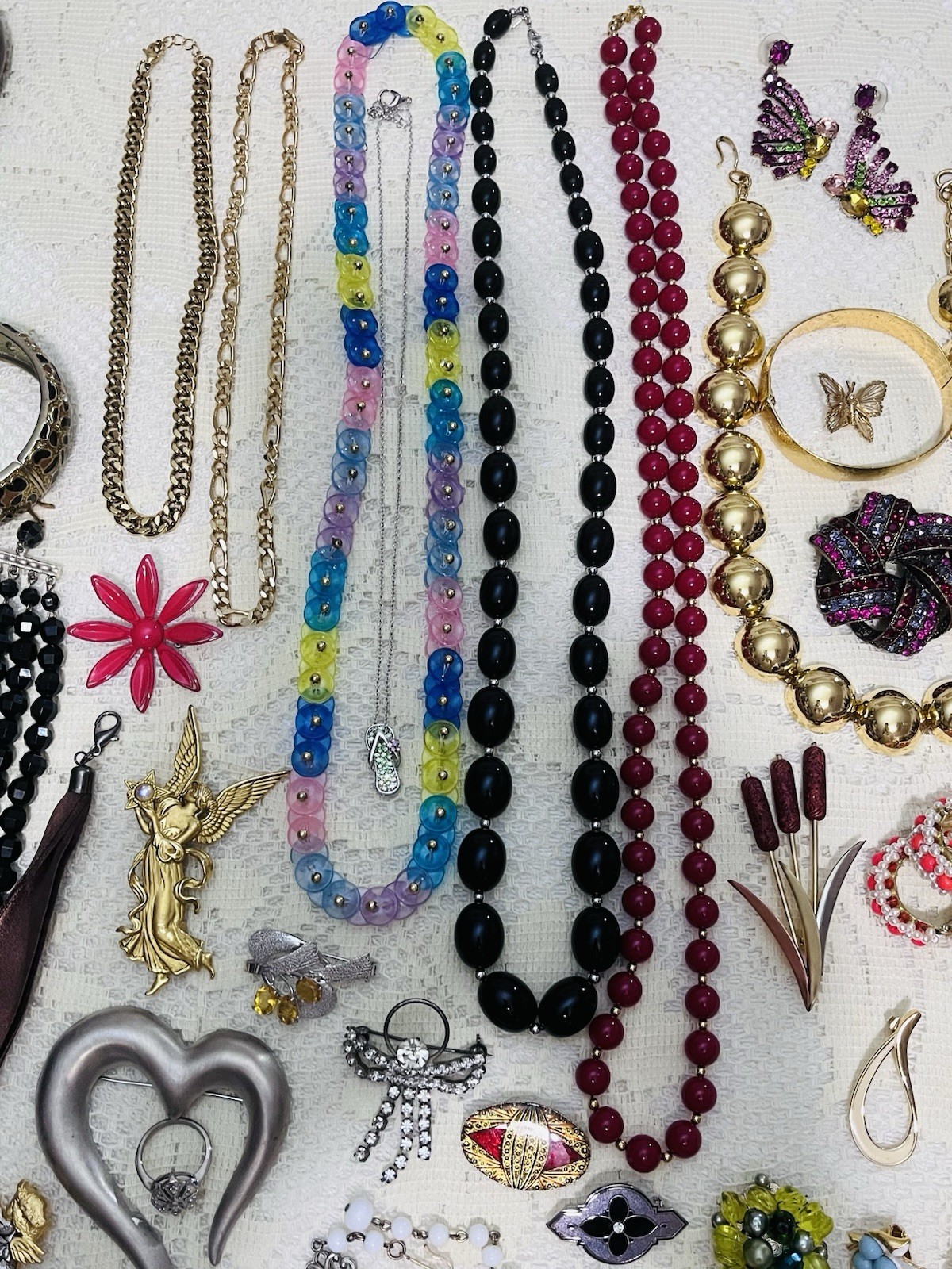Mixed Lot Vintage Costume Rhinestone Jewelry Mod Retro Trifari Monet Renior