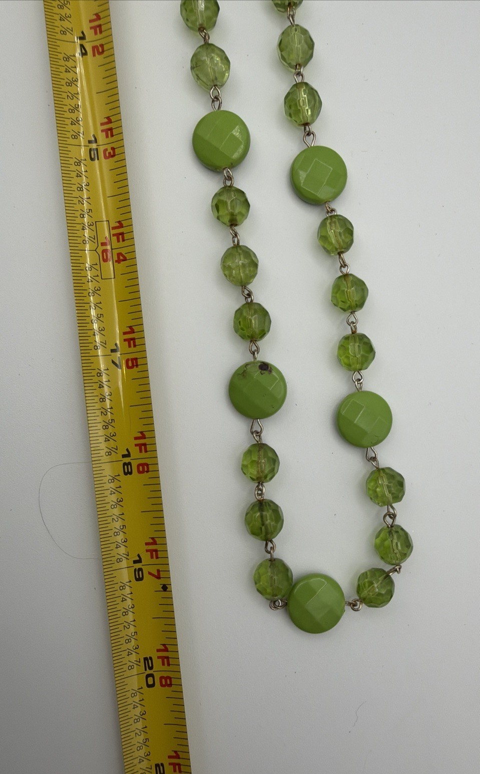 4 Pc Beaded Necklace Lot Blue White Green Black Glass Acrylic Mixed Styles