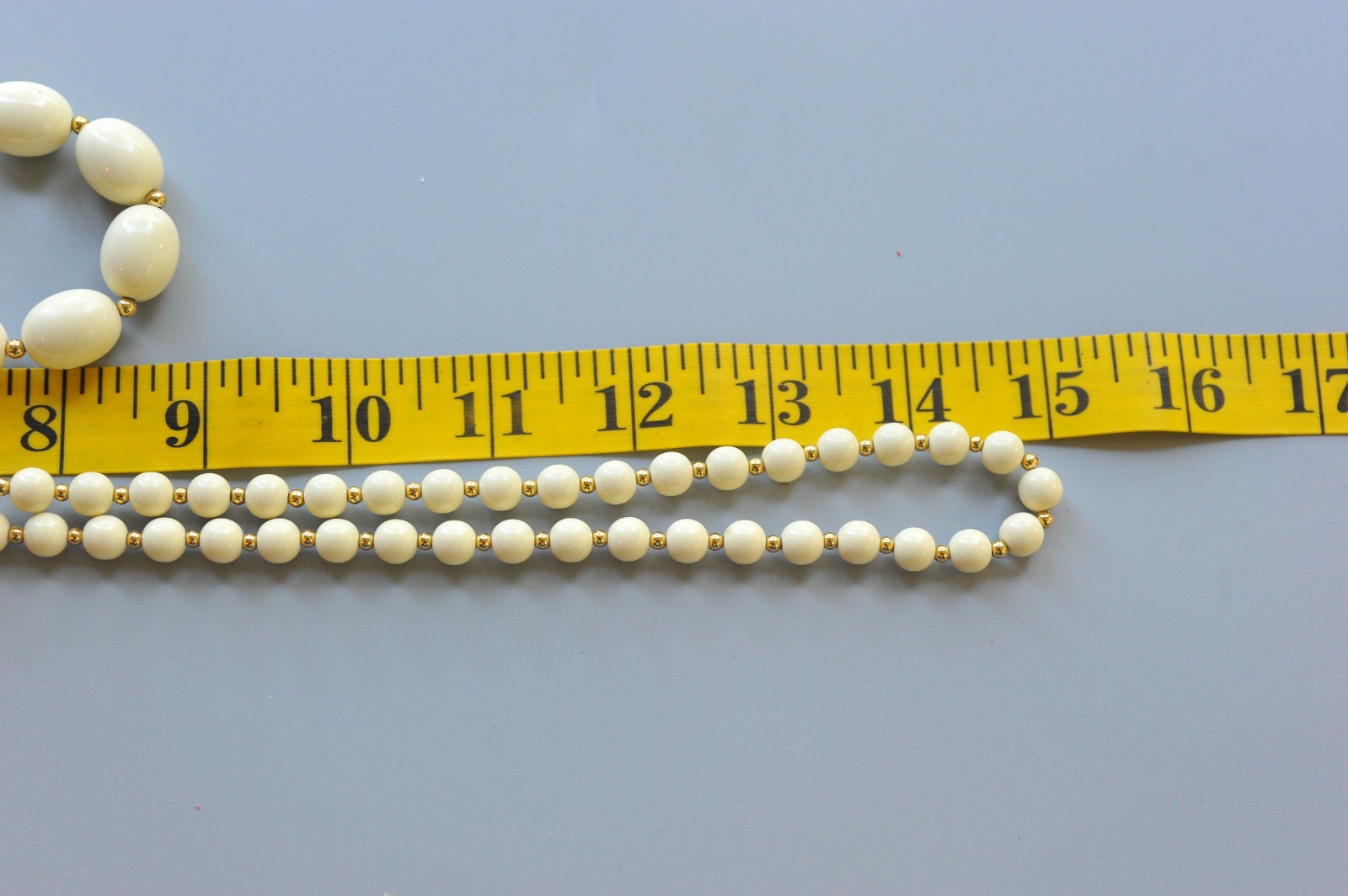 Necklace Monet signed LOT cream ivory gold tone bead beaded ZD19