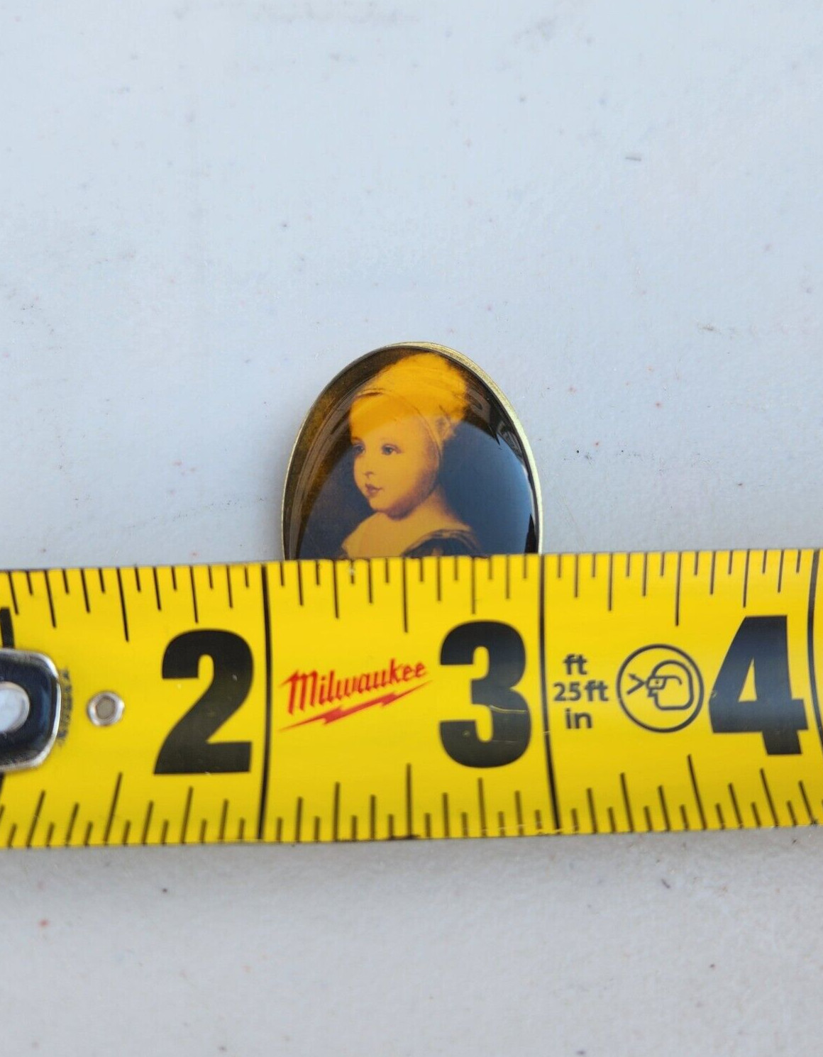 Victorian Edwardian Revival Portrait of a Child Art Oval Pin Brooch VTG USA Made