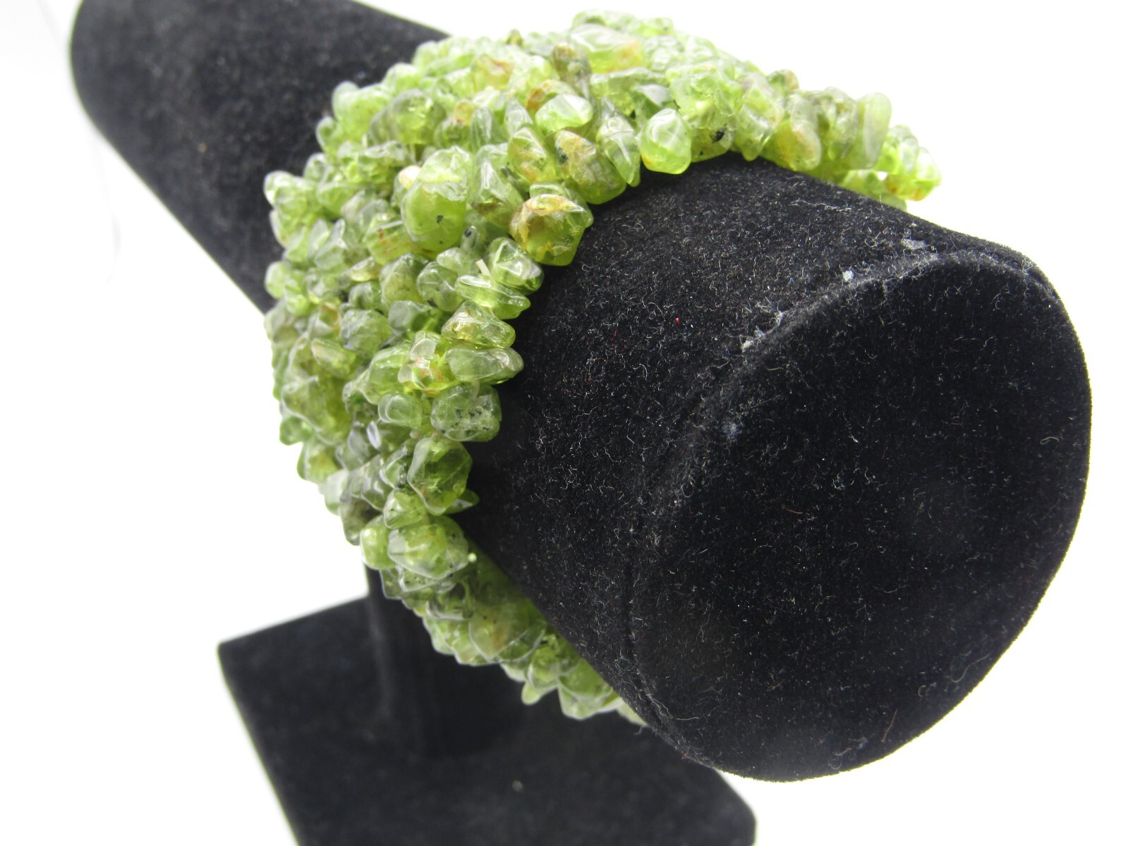 RARE NATURAL GREEN PERIDOT MESH EXPANDING CUFF BRACELET 2″ WIDE z6