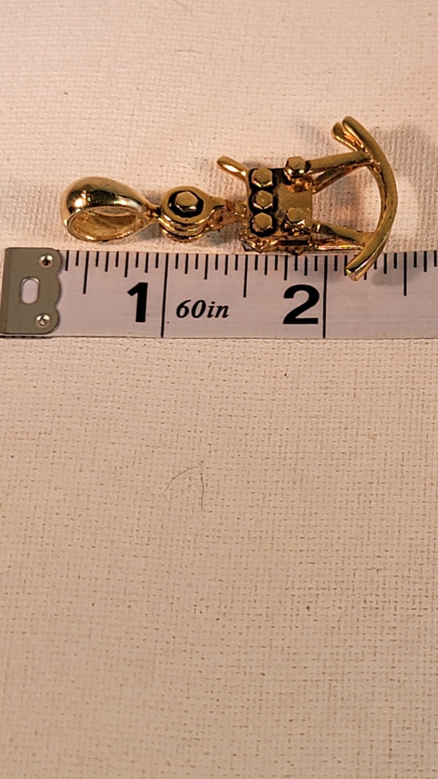 Vintage Modernist Brutalist Style Gold Tone Necklace Charm Pendant