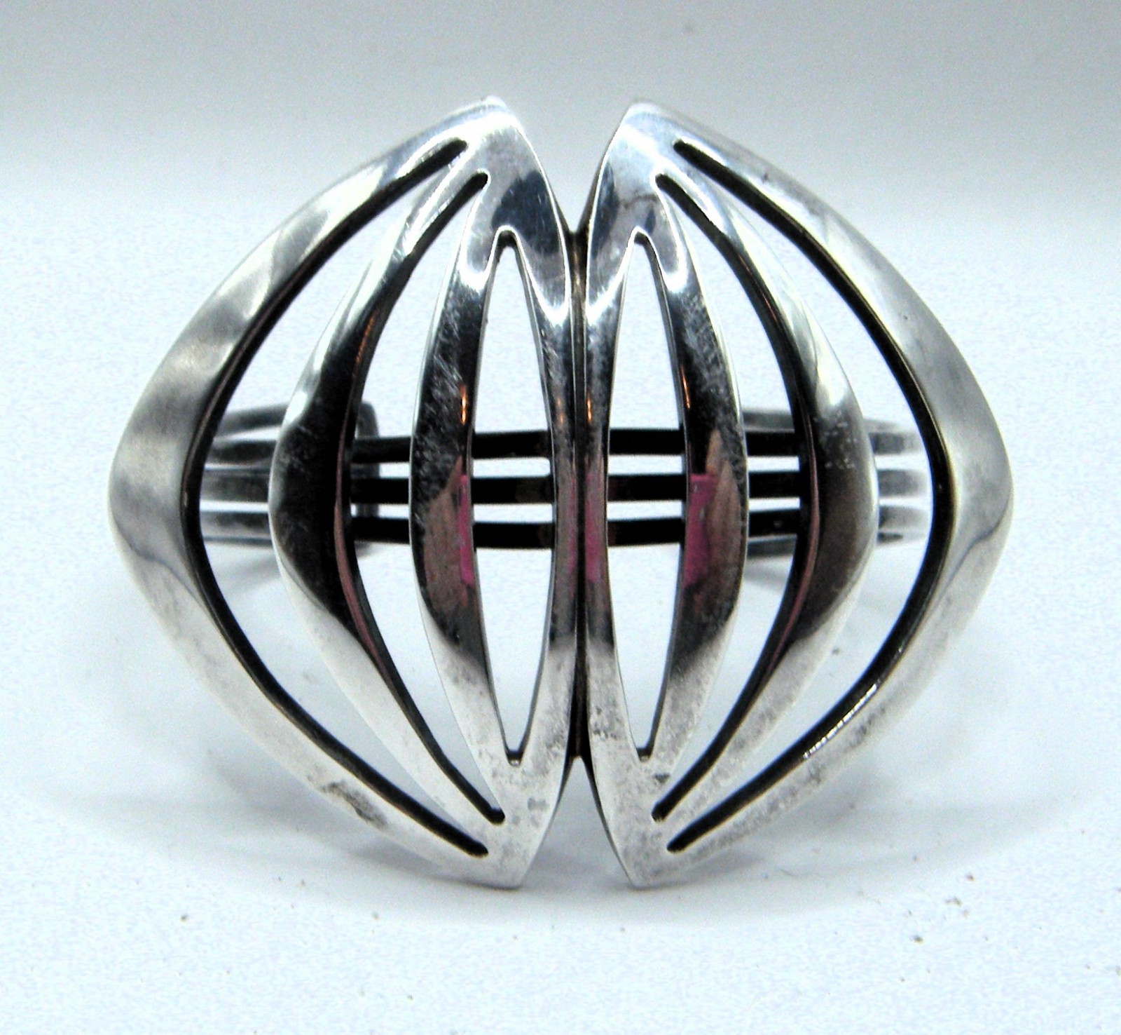 Niels Erik Sterling Silver 925 Modernist Abstract Cuff Bracelet Denmark N E From