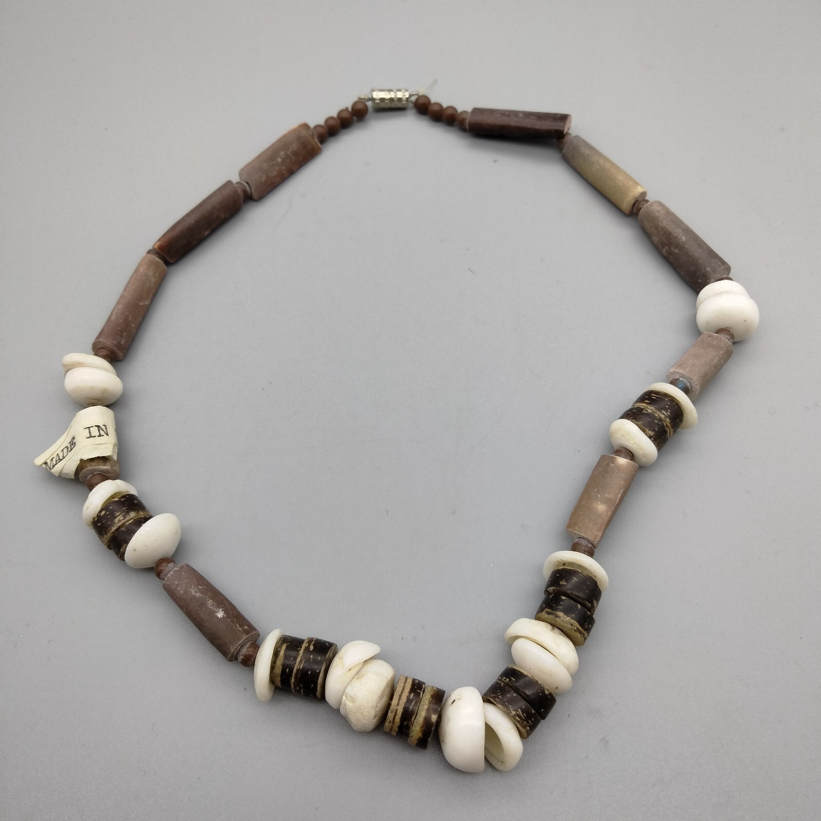MermaidCore Mermaid Puka Shell Necklace 15″ Coconut VTG Beach Surf Philippines
