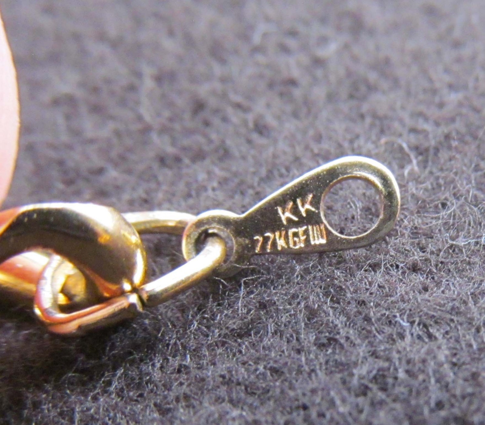 EHI MARKED “22KGF” FLAT CURB LINK BRACELET MARKED “KK” KARAT KLAD? & “N” NIPPON?