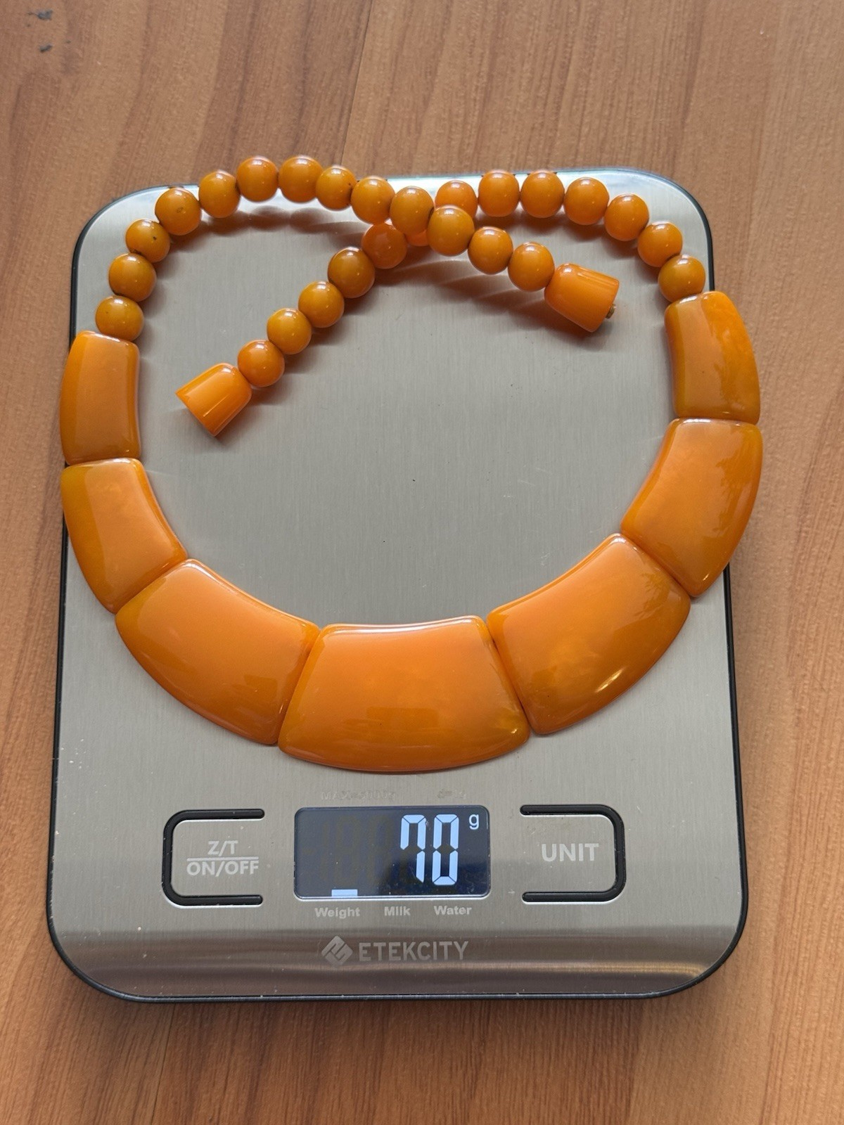 Vintage Style Unique Design Amber Resin beads Necklace from Nepal for sale