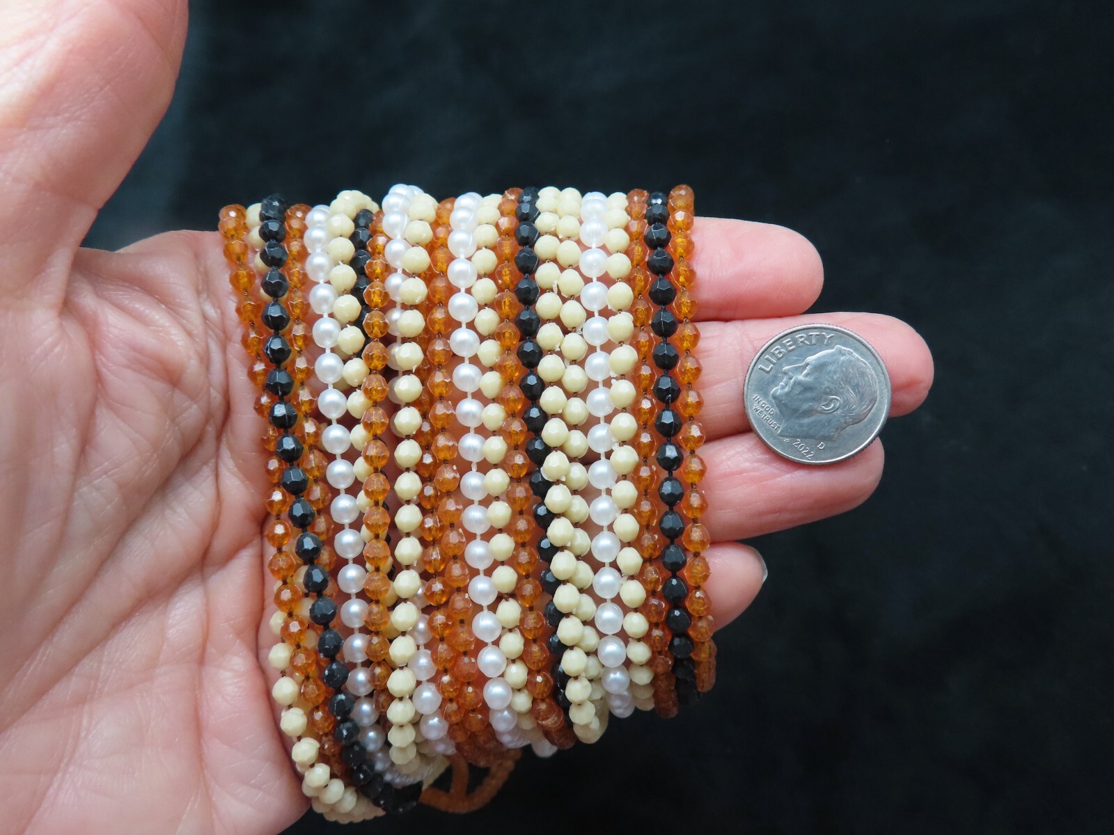 Vintage 1960’s Multi Strand Lucite Necklace Wear Long or Double Wrap