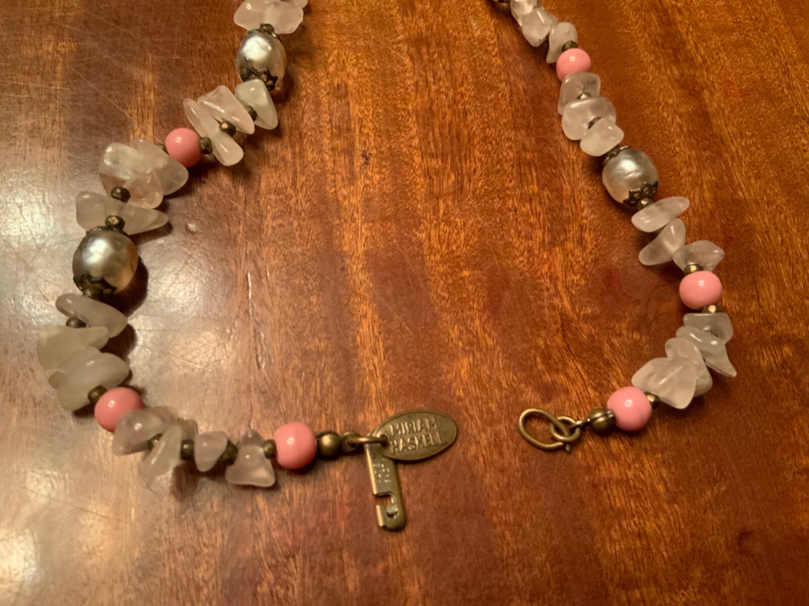 Miriam Haskell Pink Glass Faux Pearl Miriam Haskell Beaded 29 Inch Necklace
