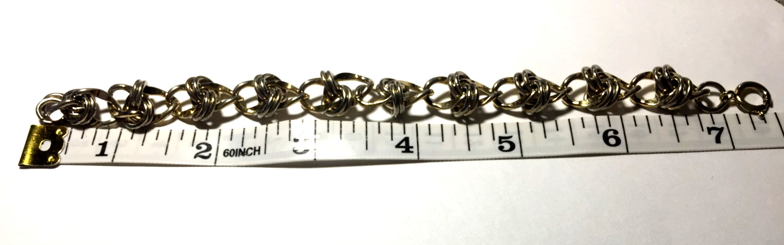 Vintage Gold Tone /Silver Tone Mixed Link Bracelet with Safety Clasp