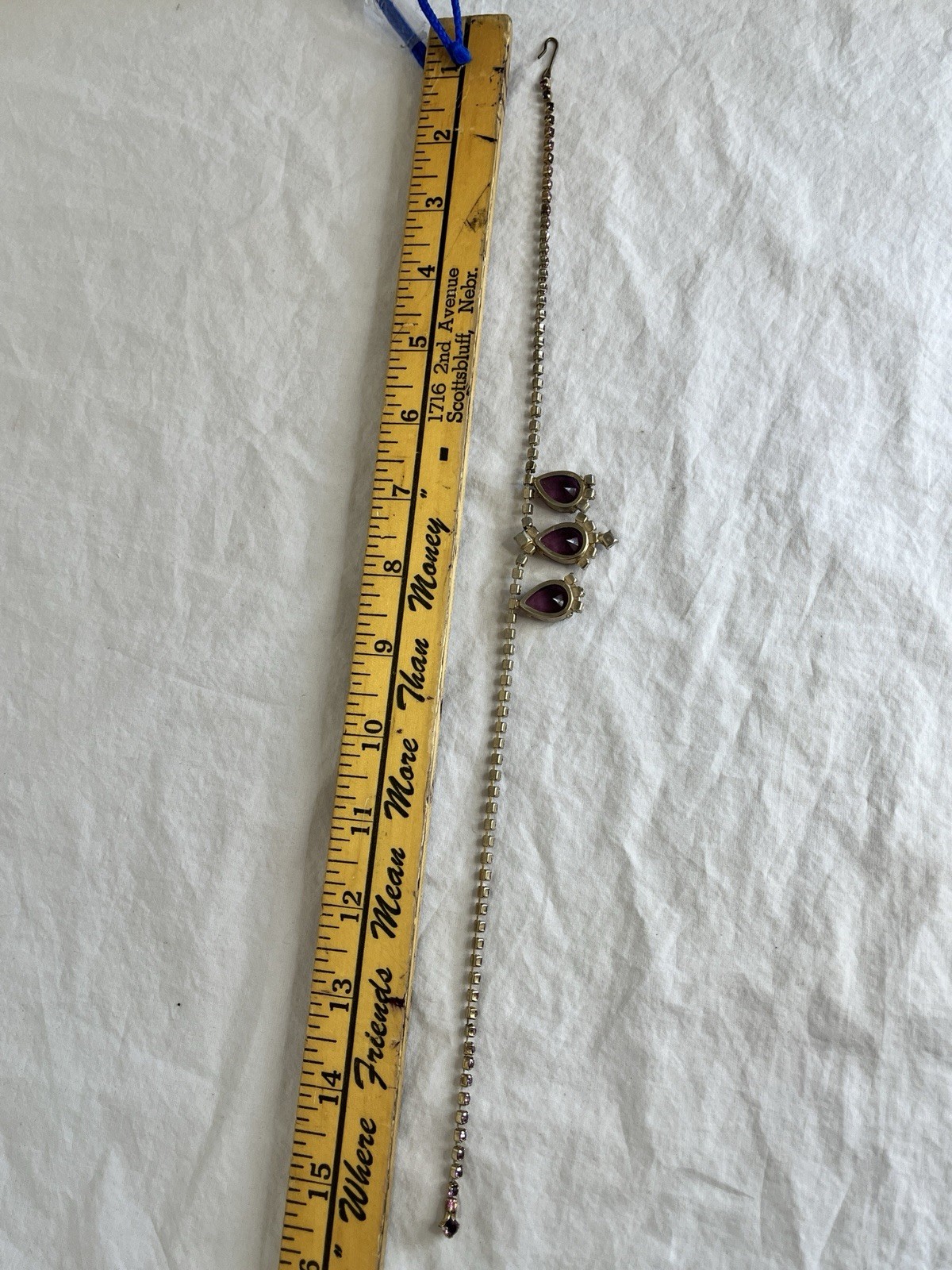 Vintage Purple Rhinestone Necklace and Earring Set Choker and Clip Ons