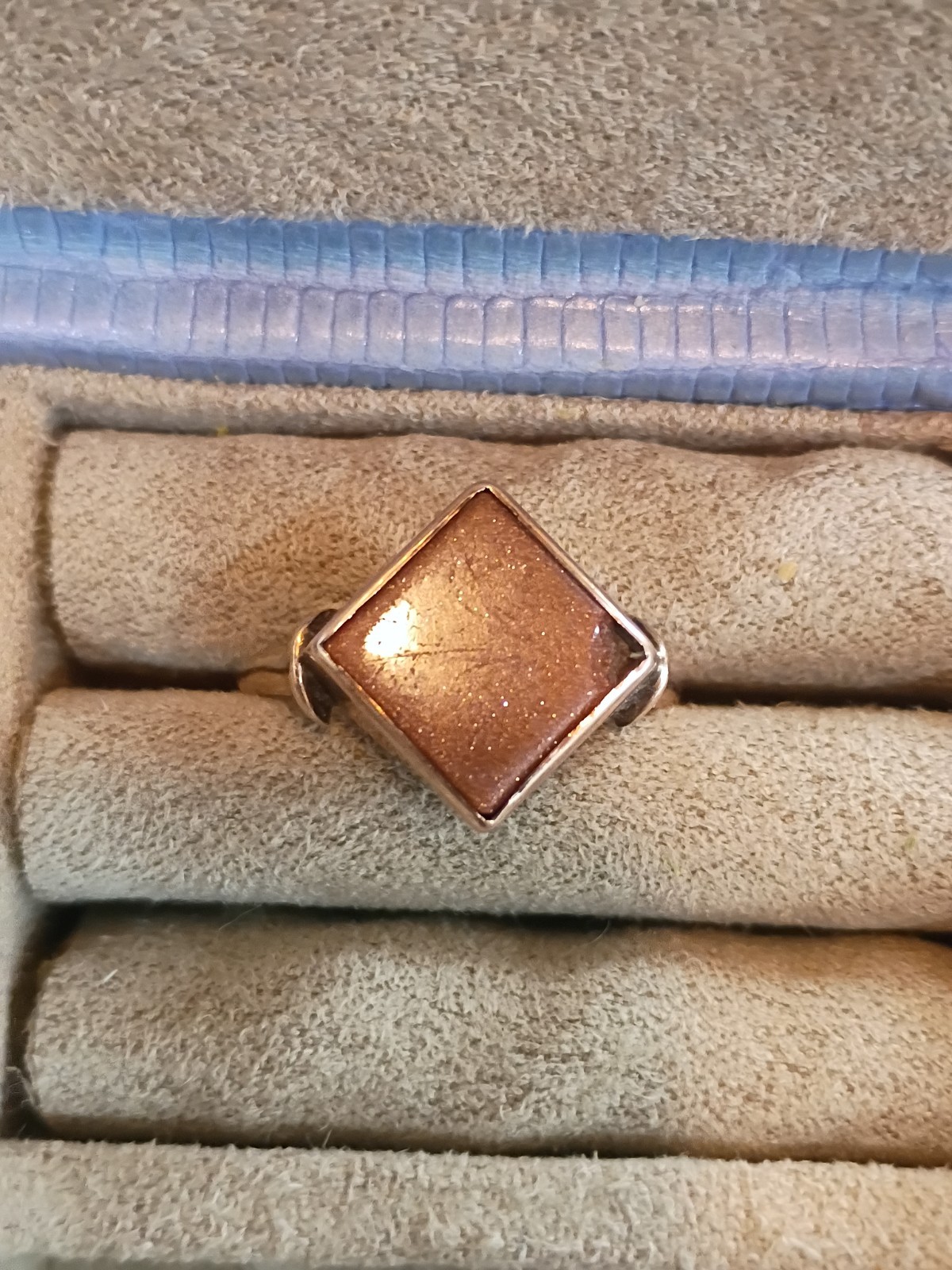 Antique Circa 1900 14K Yellow Gold And goldstone Ring Sz 9