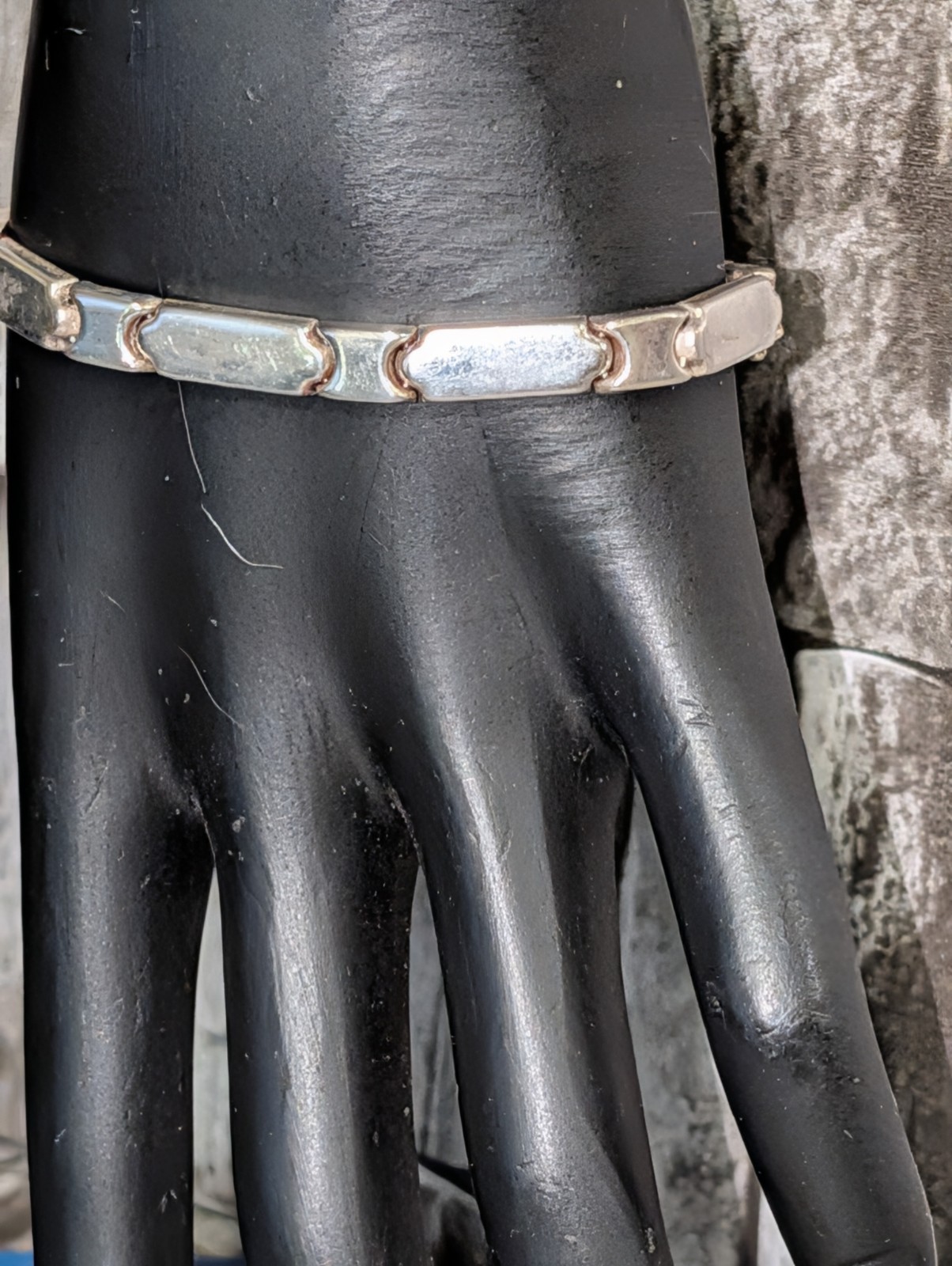 Vintage Sterling Silver Bracelet 7.5″ Safety Clasp.