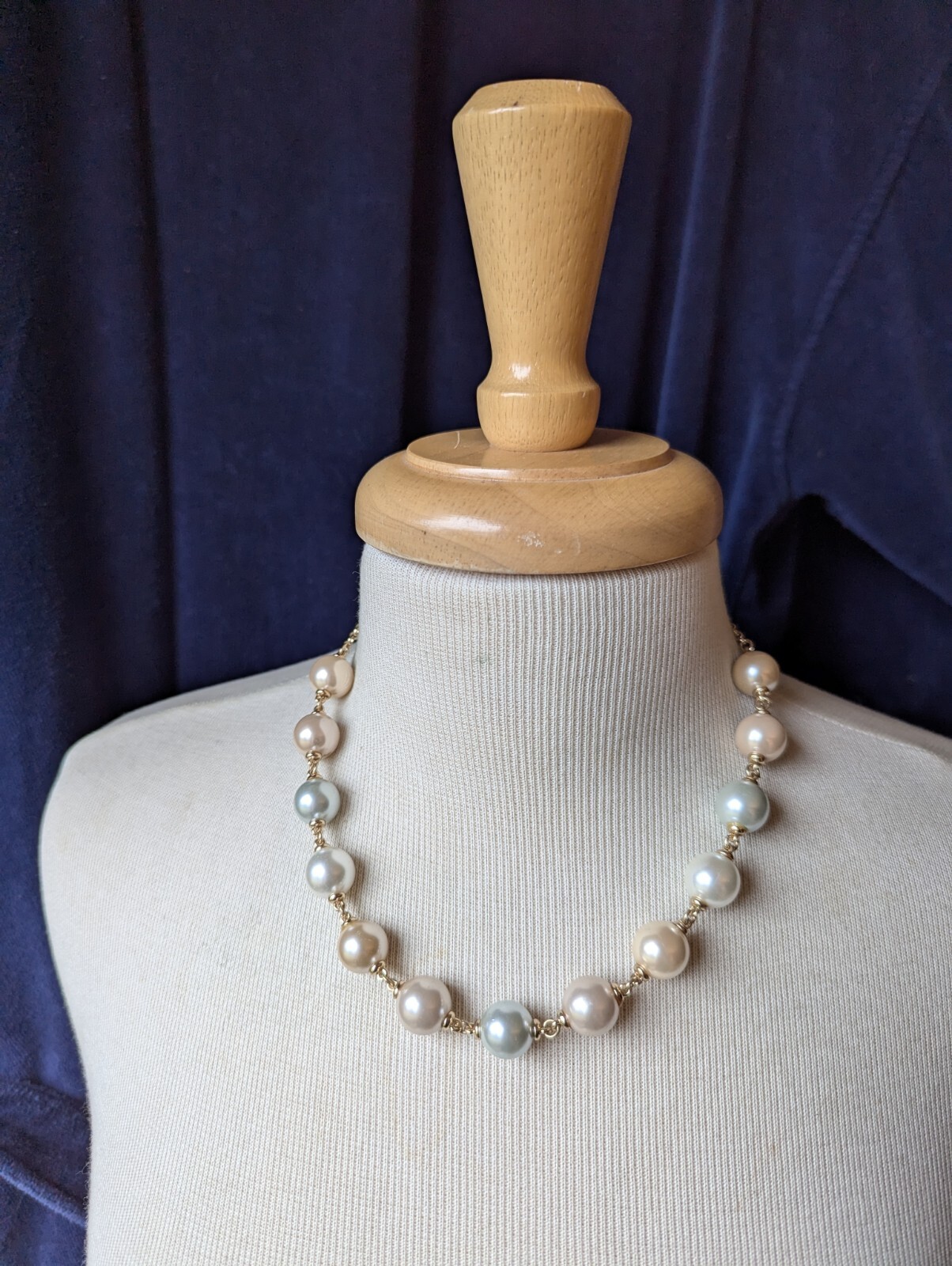 Classic MONET Chunky Multi Color Faux Pastel Pearl Choker 16″ Necklace