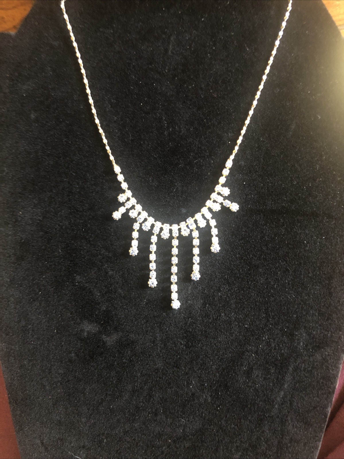 Vintage Claires Purple Rhinestone Chocker/16″ With 3″ Extender
