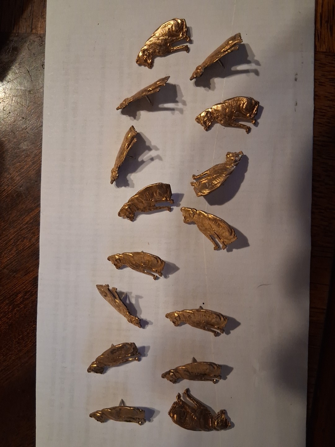 Lot Of 15 Brass Dog Pins