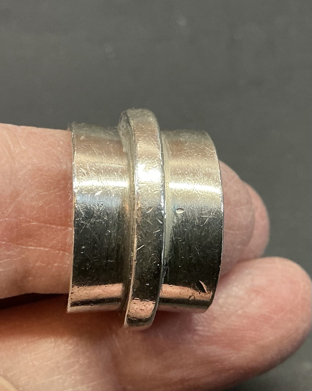 Size 6 ** 1/2 Inch WIDE BAND Sterling Silver Vintage Mexico 925 Ring