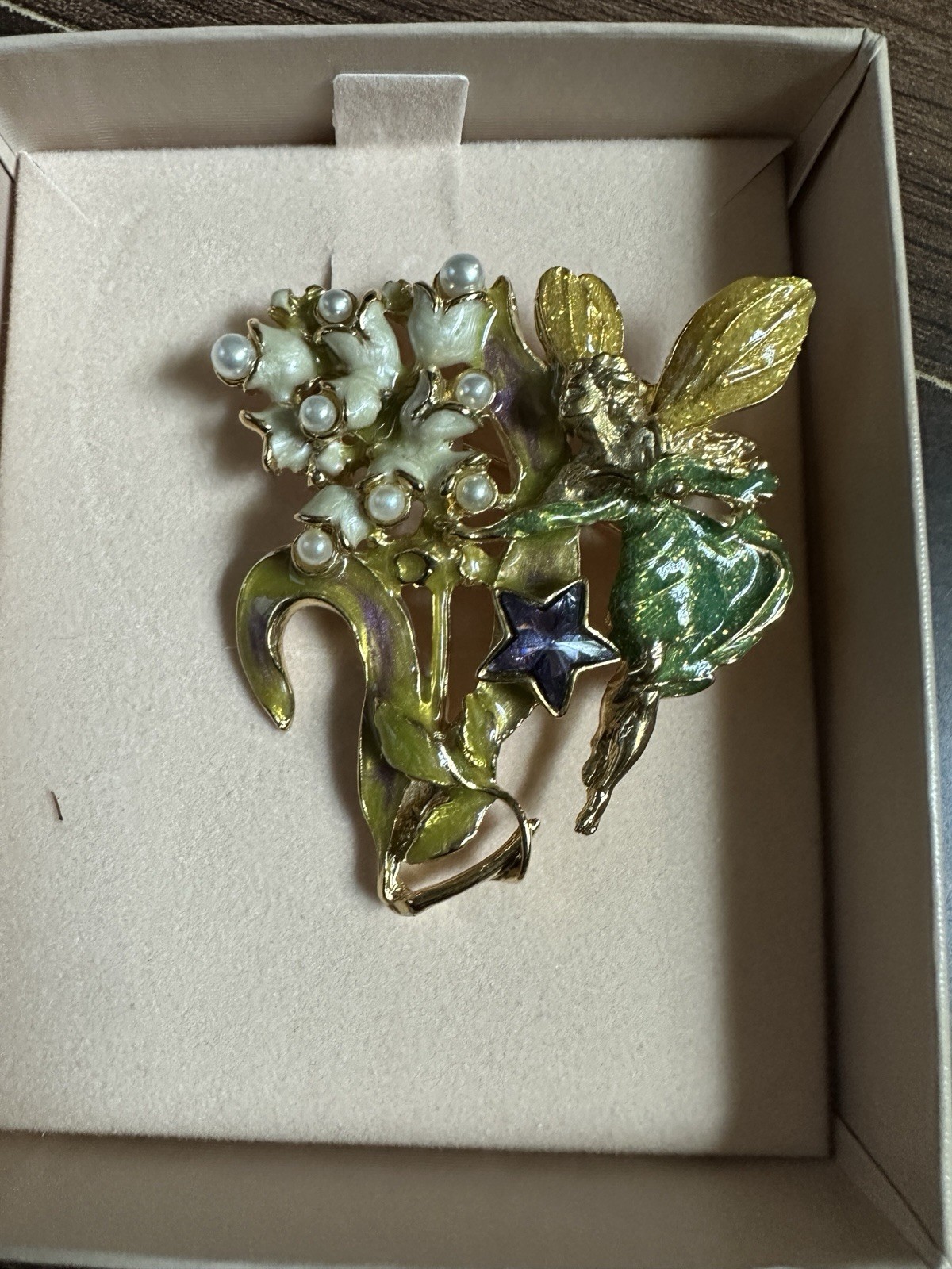Kirks Folly Fairy Star Enameled Brooch Enameled Pin Jewelry Whimsical Orig Box