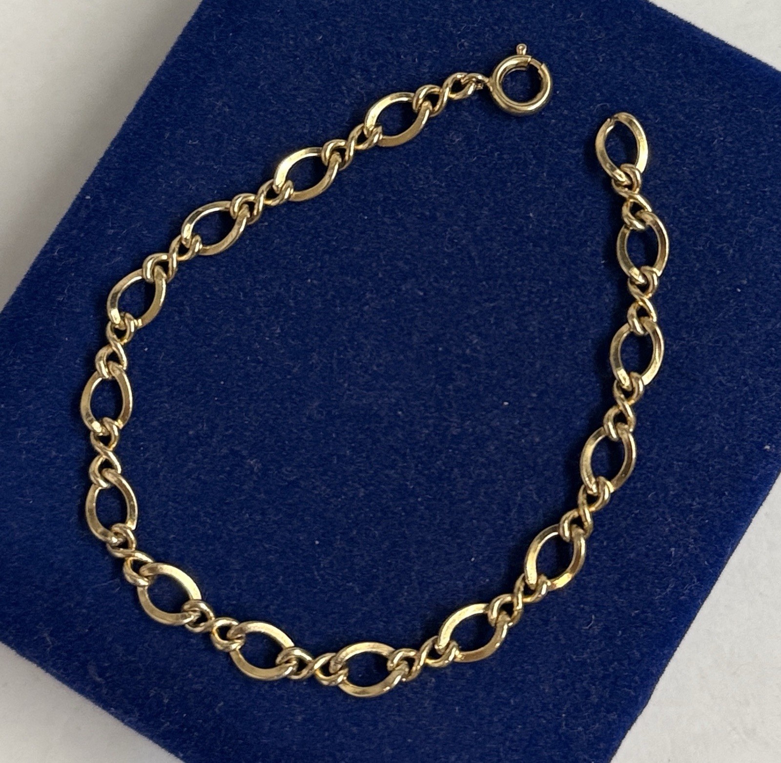 Infinity 12k Gold Filled Curb Figaro Bracelet 7″ 5.6mm Gf Victorian Stunning 5g