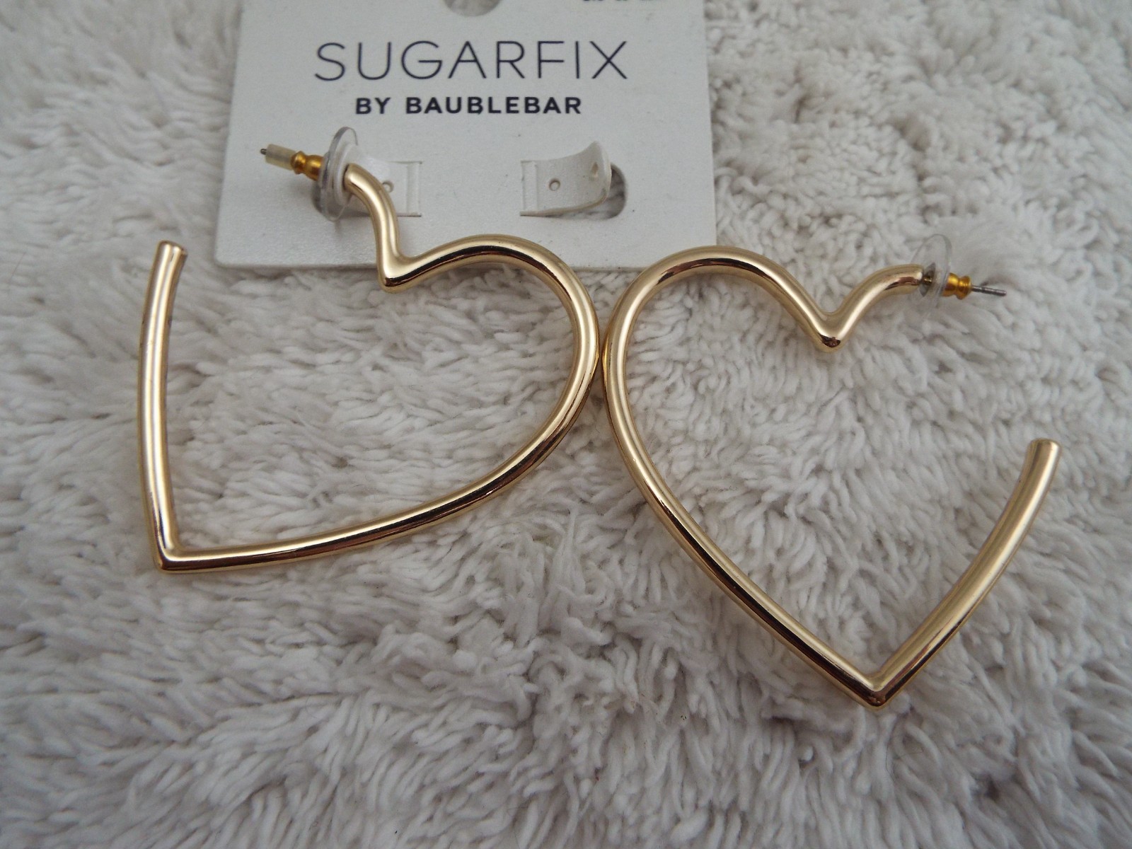 SUGARFIX by BAUBLEBEAR Goldtone Heart Hoop Pierced Earrings (C51)