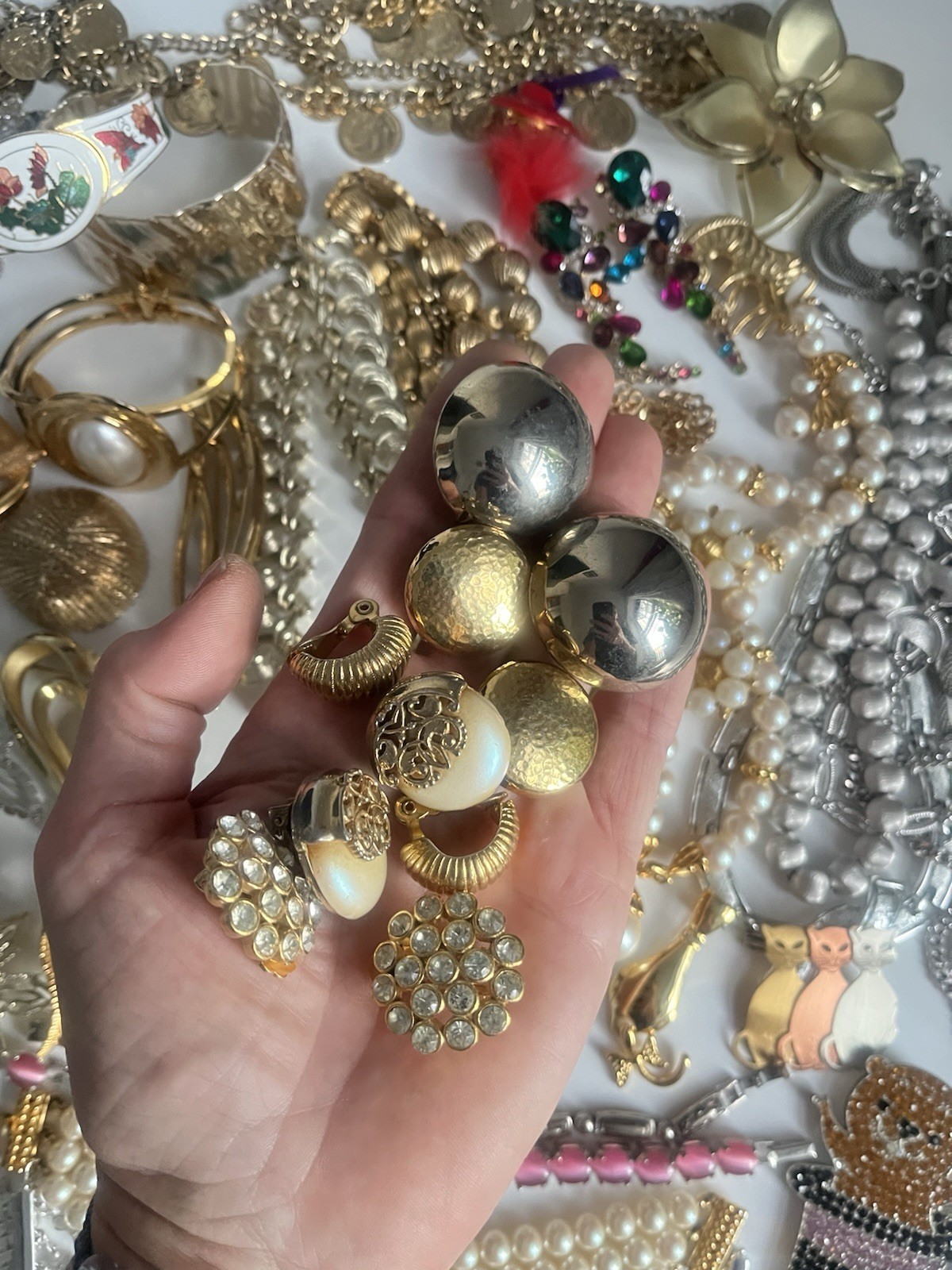 Vintage Jewelry Lot Monet AK LC Lauren Coro Lisner Green Crystal 1960-90’s