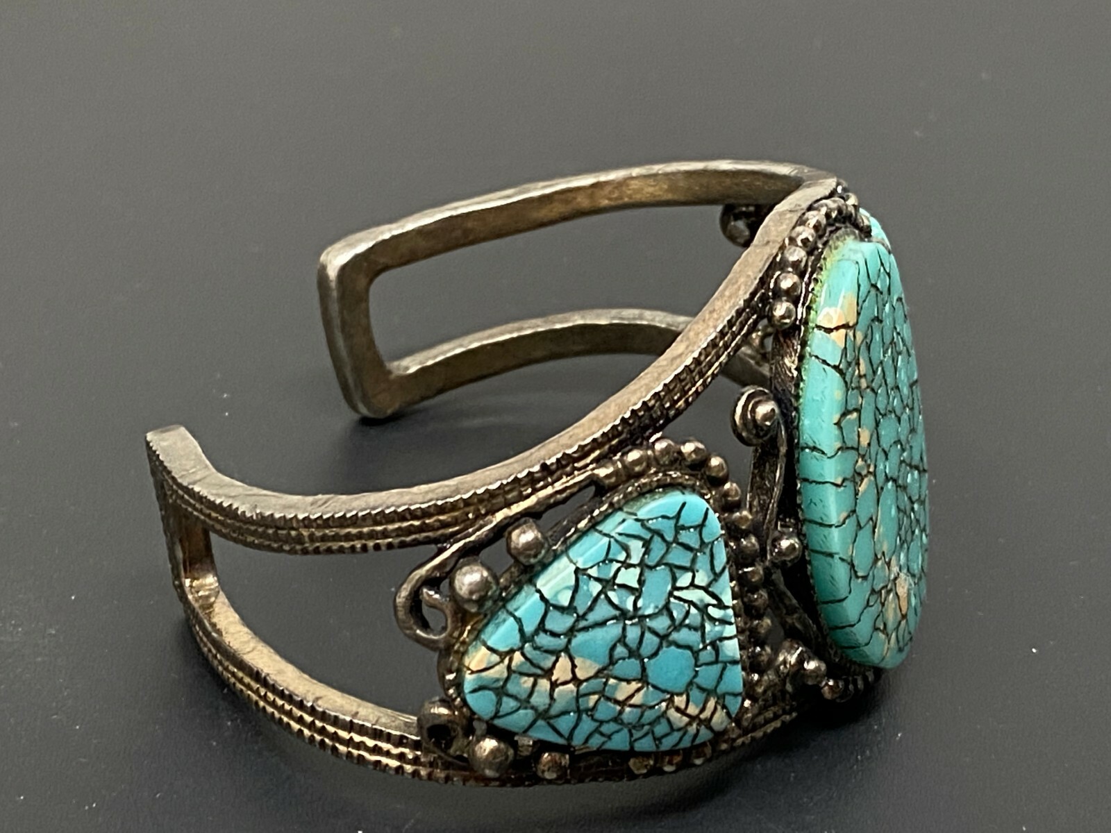 Vintage South Western Blue Lucite Cuff Bracelet