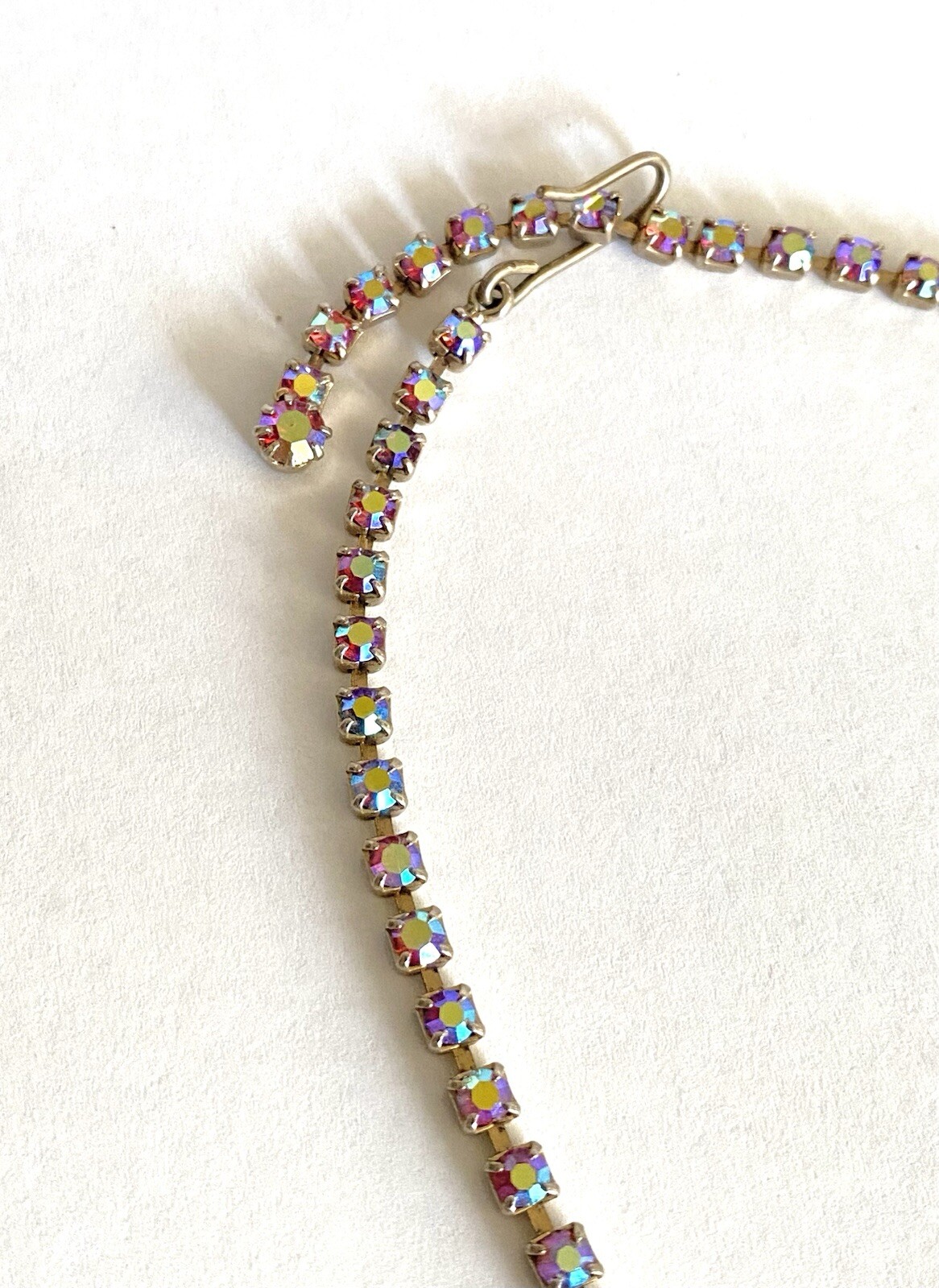 Vintage Pink Aurora Borealis Choker Necklace Only