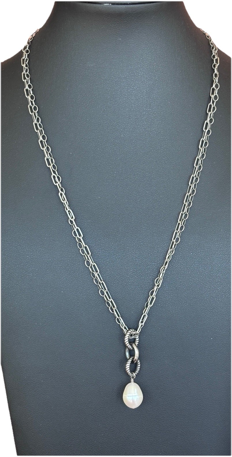 Silpada 925 Sterling Silver Chain Freshwater Pearl Chain link Necklace 18”