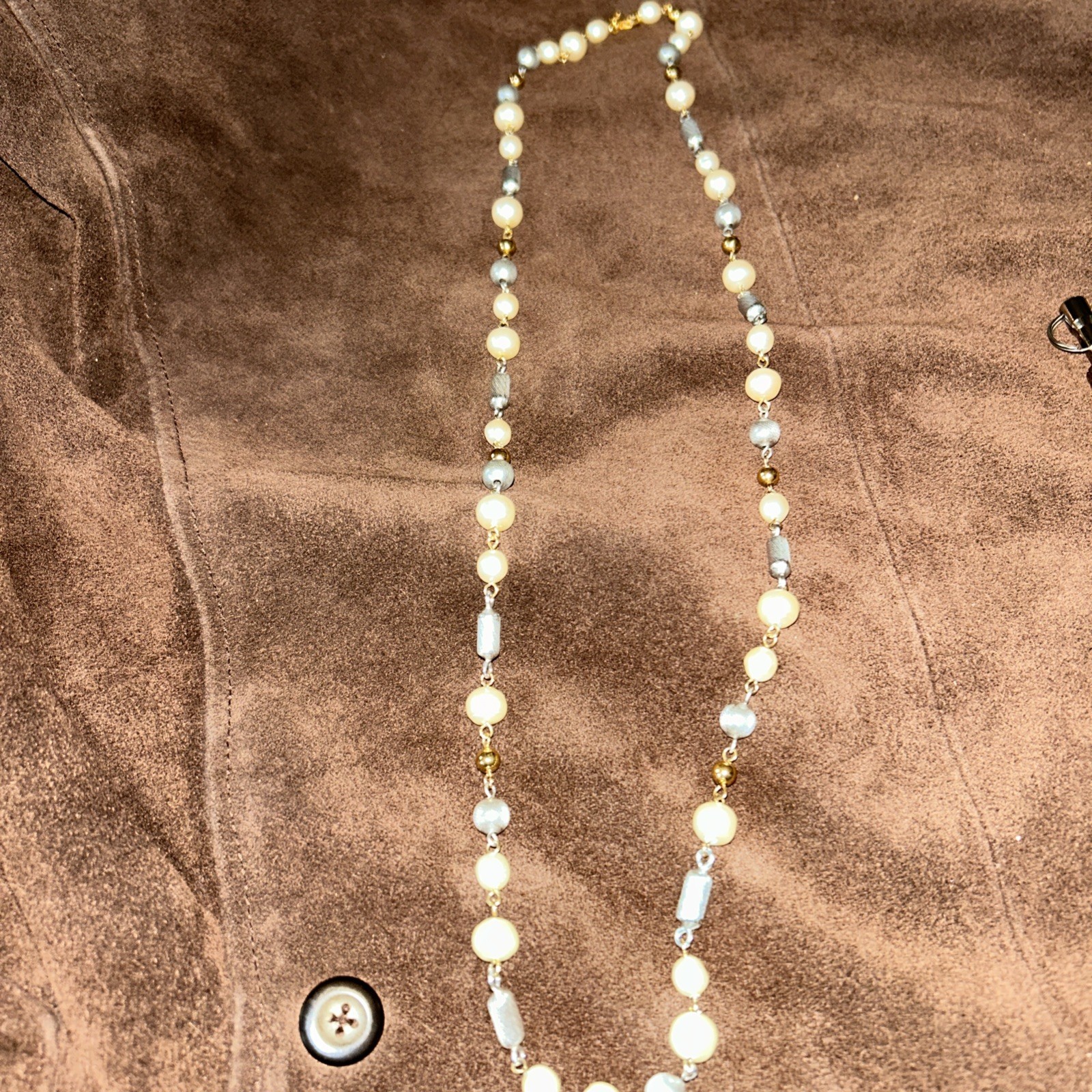 Vintage Monet Necklace With Untested Pearl Like Beads