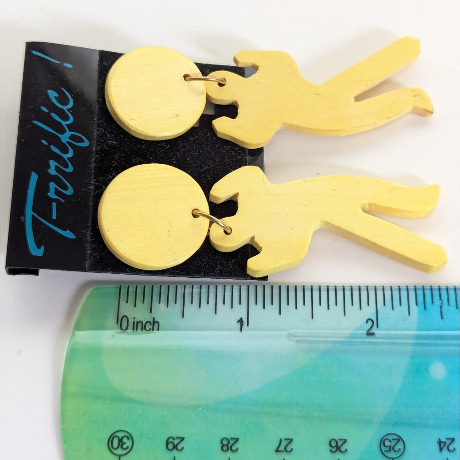 Vintage Modernist Silhouette Person Outline 80s Abstract Post Dangle Earrings