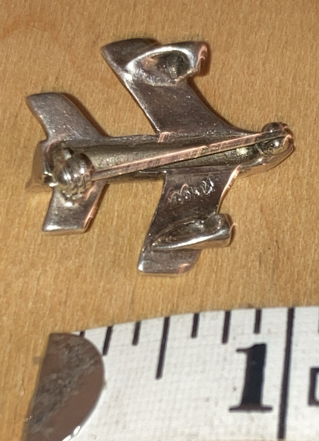 Sterling Silver Pwith Safety Clasp Koan War Era F–86 Sabre Fighter Jet