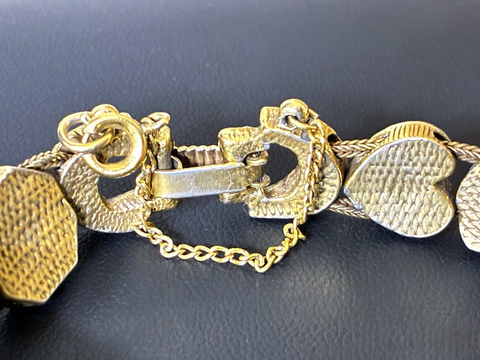 Vintage Victorian Revival Gold Tone Slide/Charm Bracelet, Attributed To Goldette