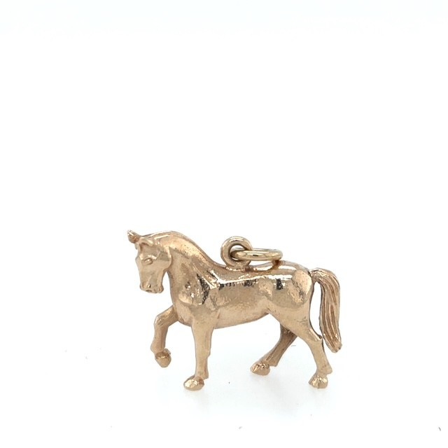 Vintage 9k Gold Horse Stallion Equestrian Charm Pendant