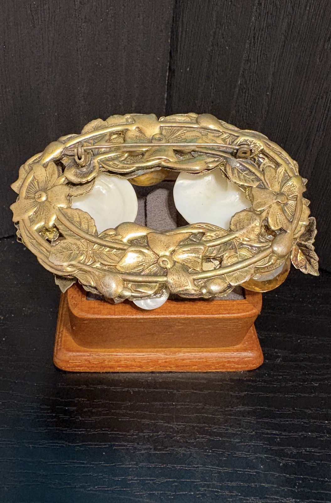 Original by Robert ? vintage unsigned brooch mixed metal 3” oval wired stunning