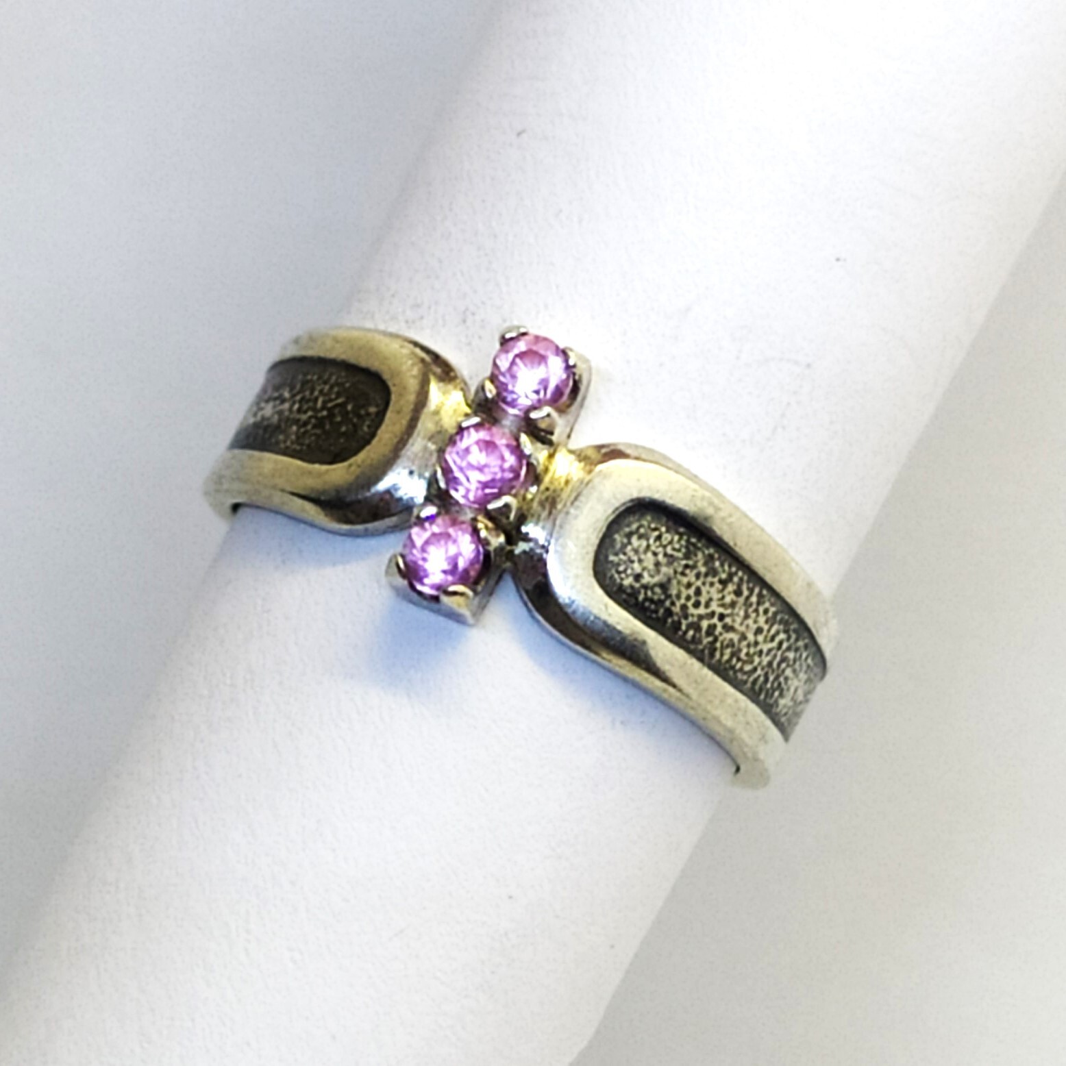 Vintage Luxury RING Silver 925 with Chic Bright Stones -size: 8US (18.5mm) | #46