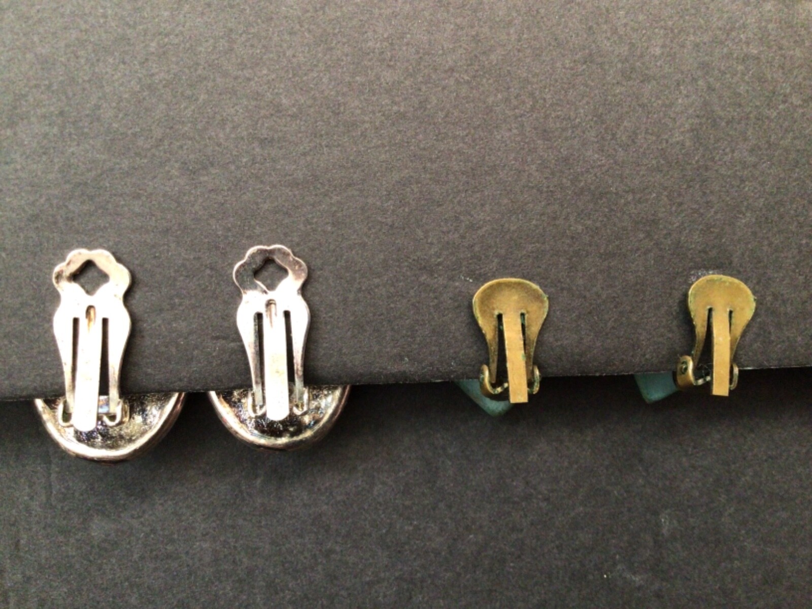 Lot of 4 Vintage Unbranded Mod Retro Rhinestone Clip On Earrings 60s 70s 80s