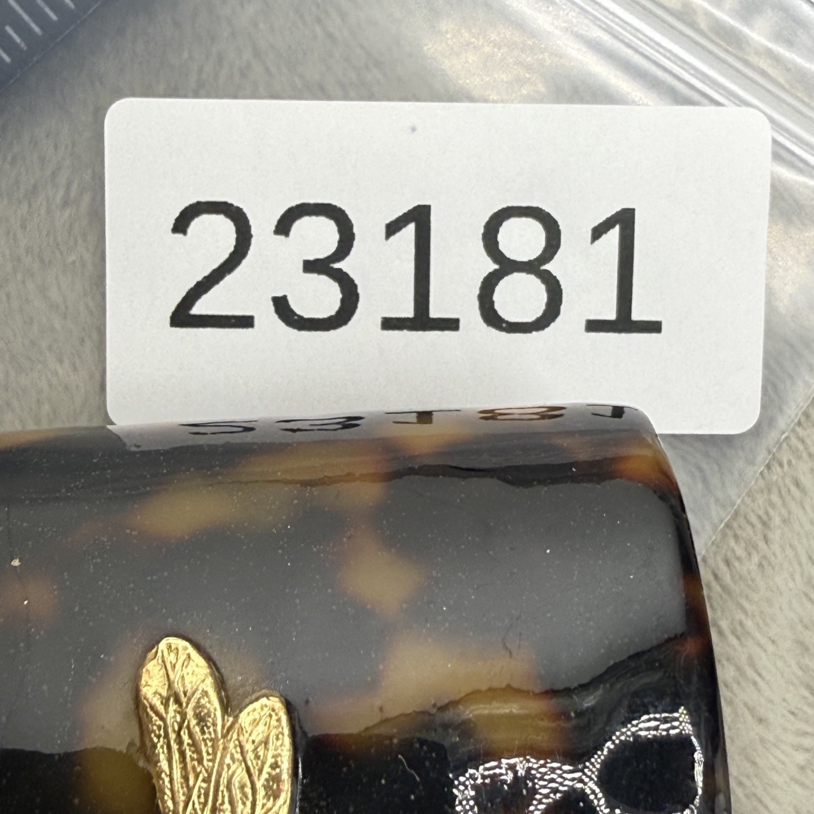 Wimberly Cuff Bracelet Faux Tortoise Shell Acrylic Gold Tone Bumblebee 5.5”