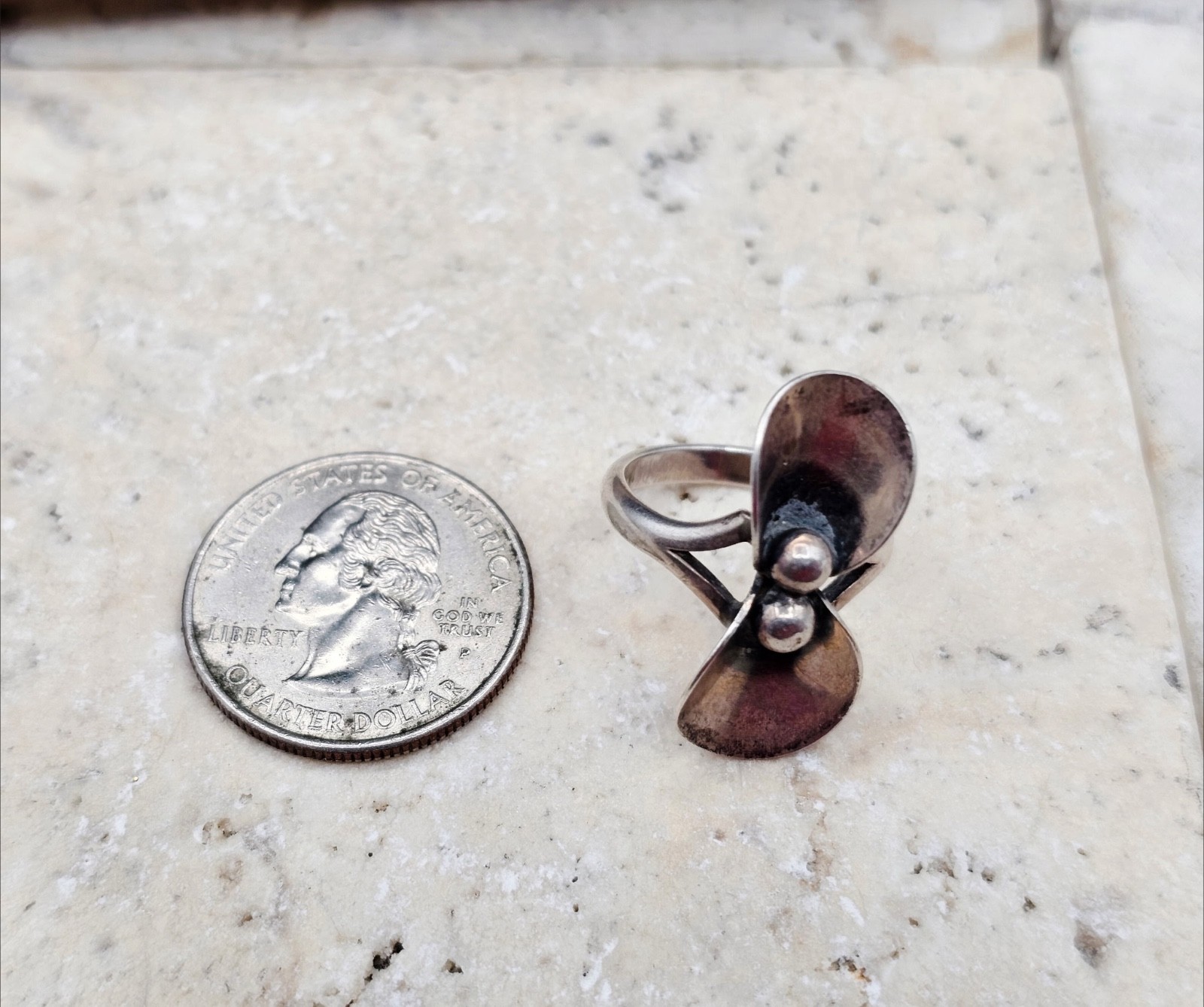 Vintage Sterling Silver Modernist Denmark N.E. FROM Ring – minimalism MCM