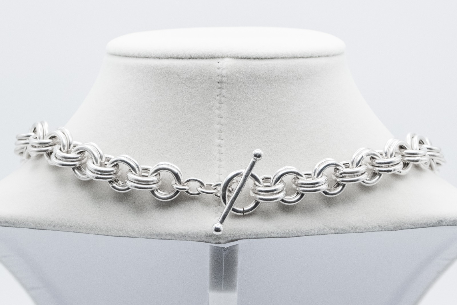 Sterling Silver 925 Italy Heavy Thick Double Rolo Link Chain Necklace 58 g