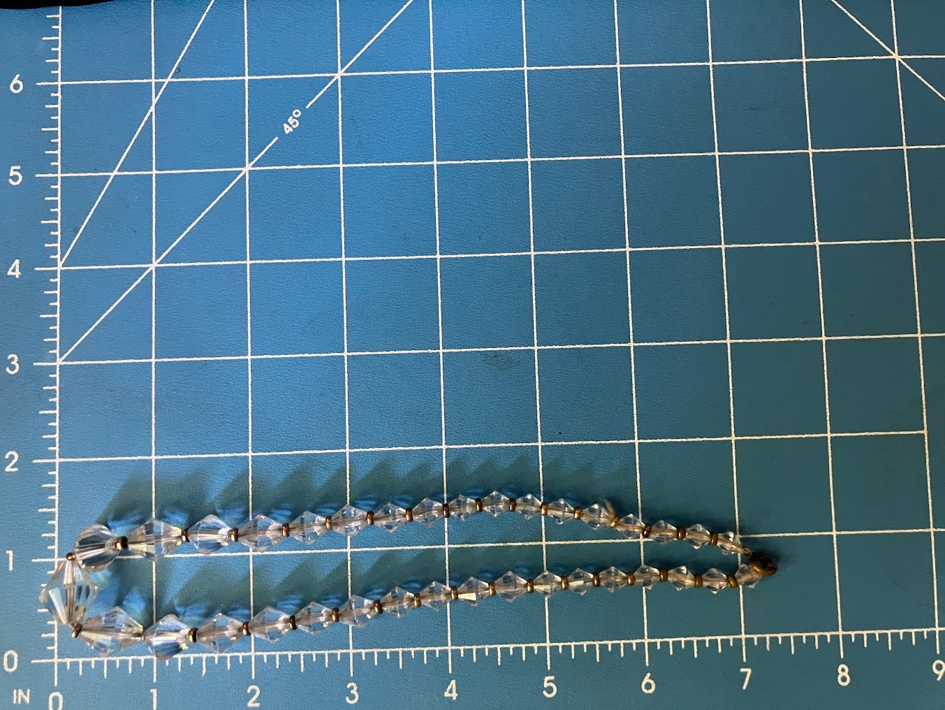 Vintage Faceted Crystal Glass Necklace Lot Cones Rounds FOR RESTRINGING UPCYCLE