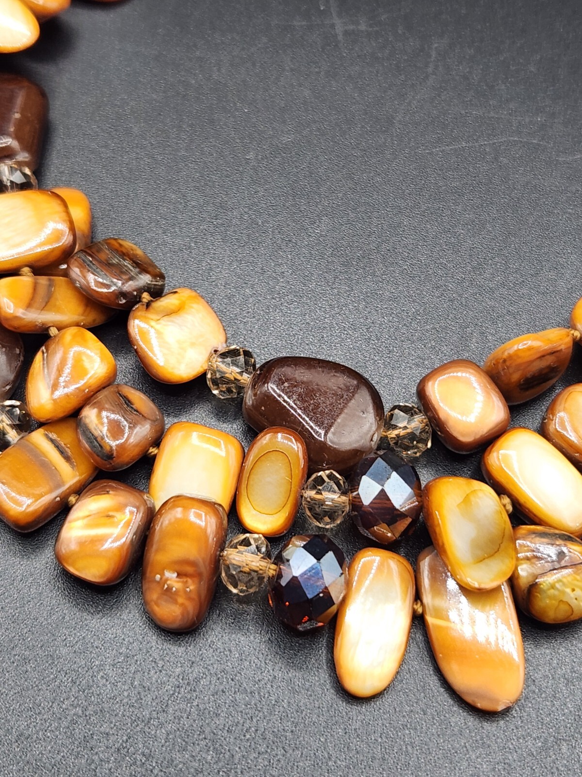 Multistrand Shell Glass and Acrylic Beads Necklace