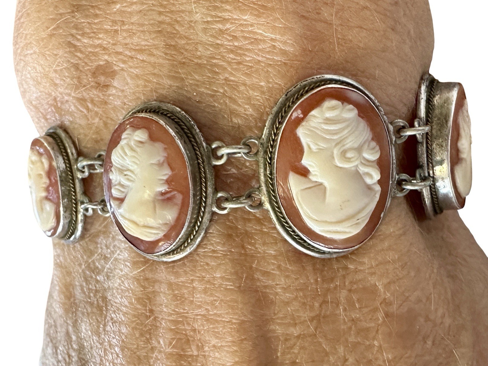 Vintage Sisters Cameo Bracelet 800 Silver