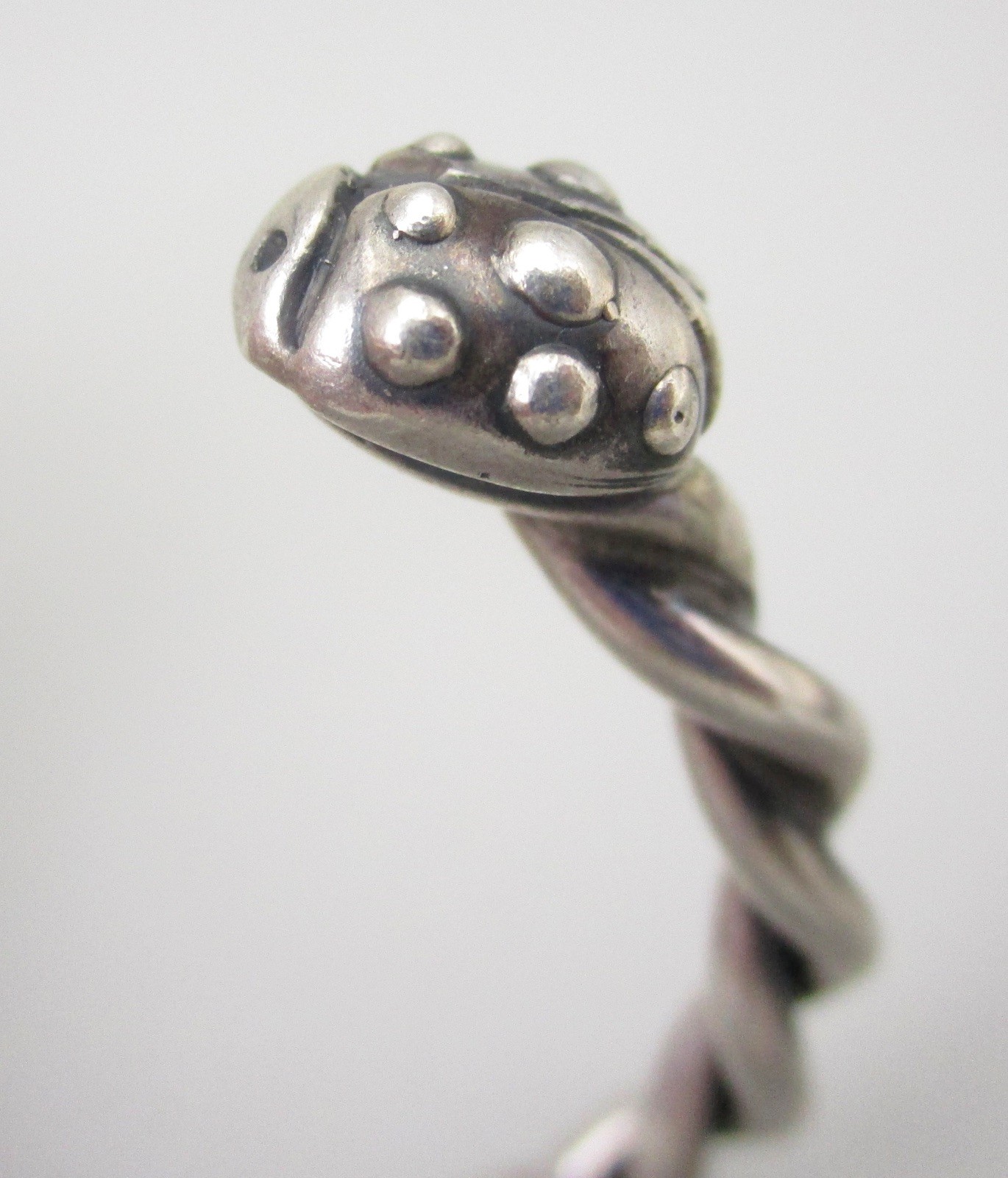 UNUSUAL DIAN MALOUF STERLING SILVER LADYBUG CUFF BRACELET