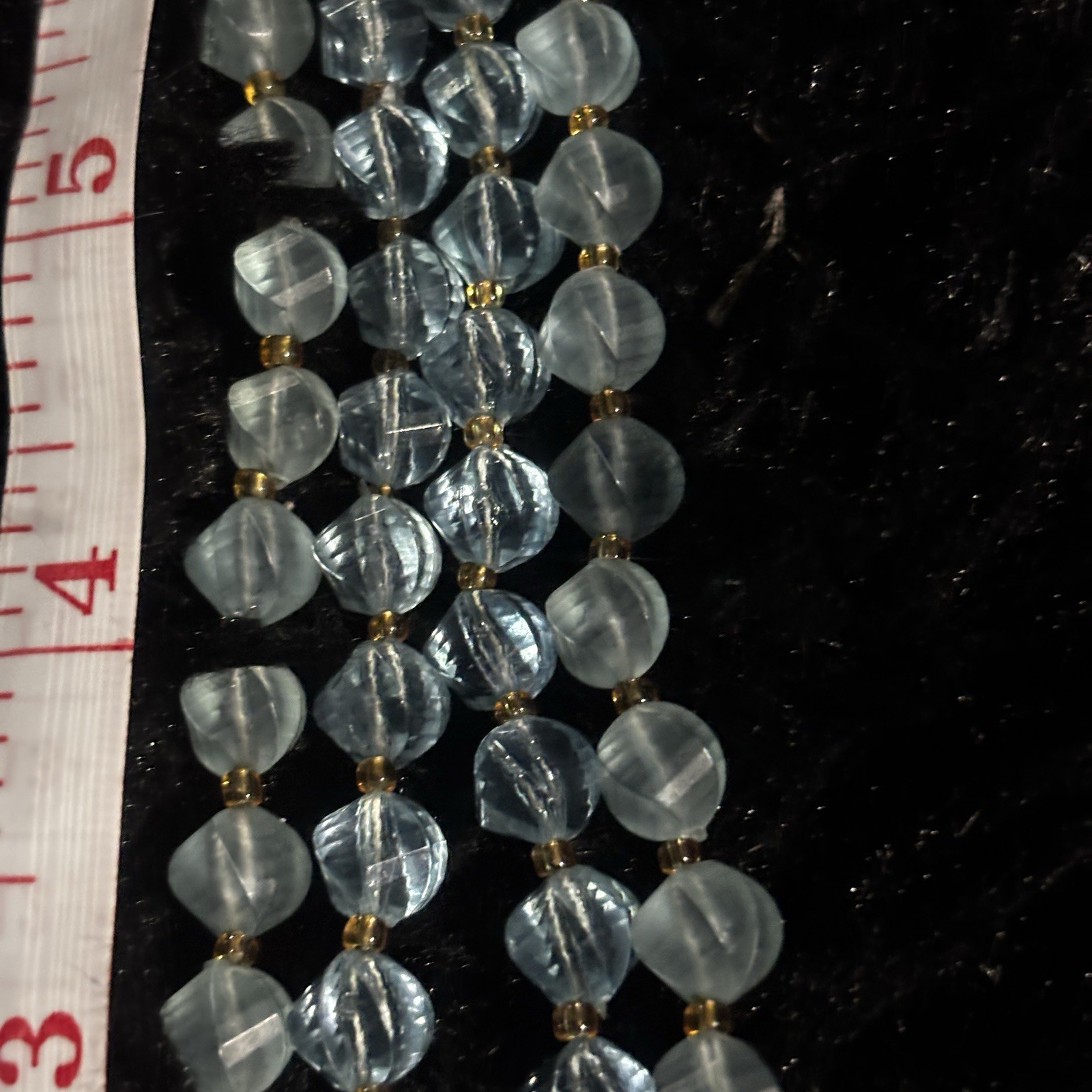 Vtg West Germany Blue Glass Bead Necklace And Multi Colored Clip On Earrings Set
