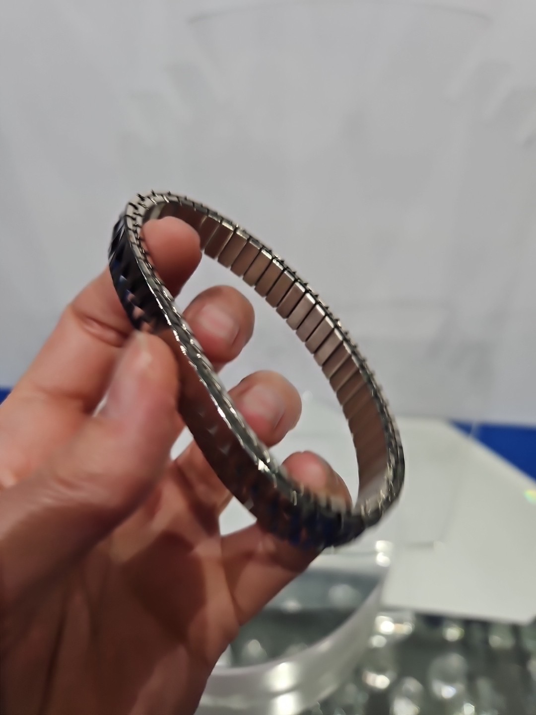 Bracelet Expendable stretch Band Silver tone Metal Edforce China Stainless Steel
