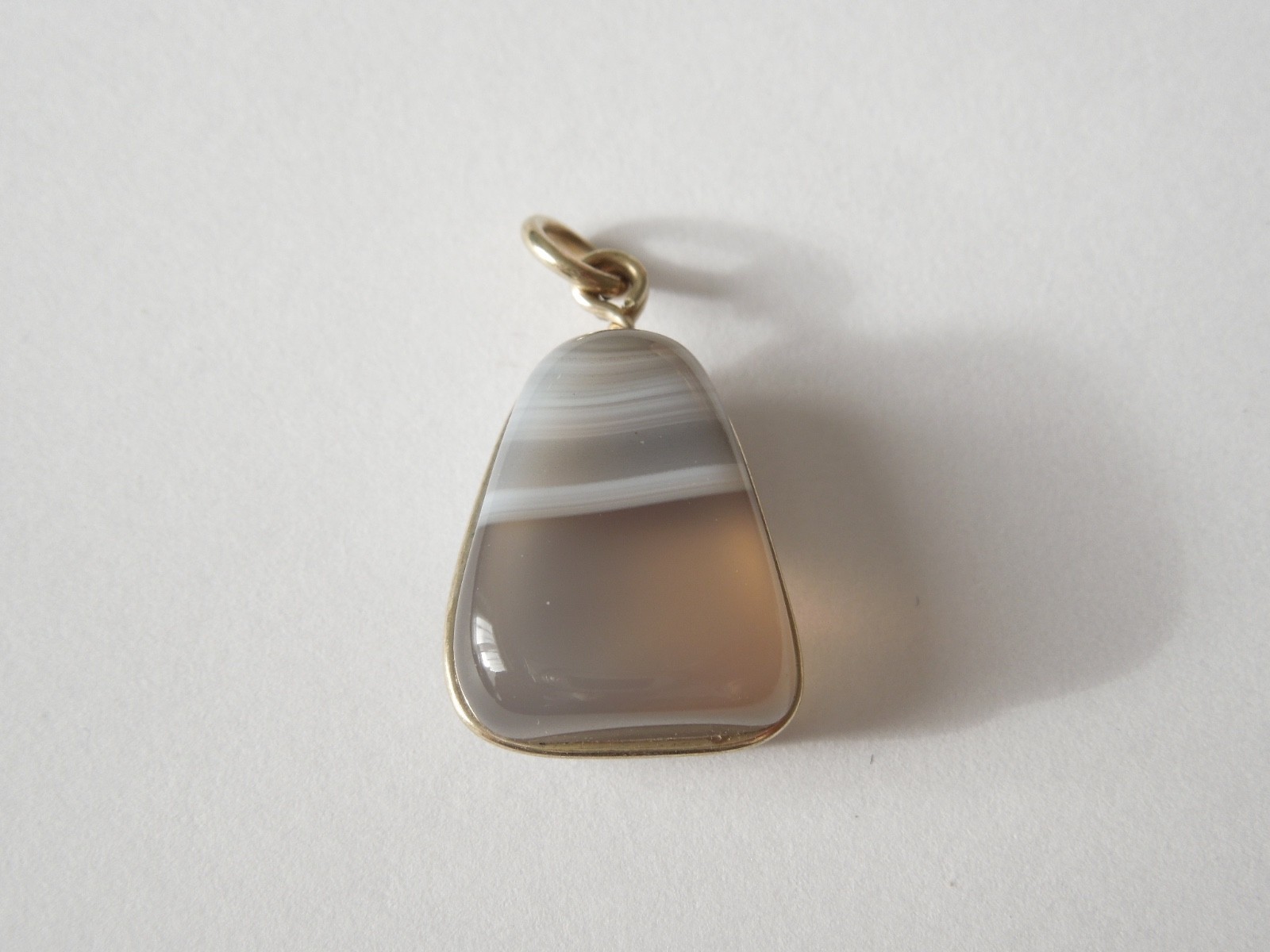 Botswana Agate Pendant Banded Natural Stone Small 0.1oz/1×0 5/8×0 5/16in