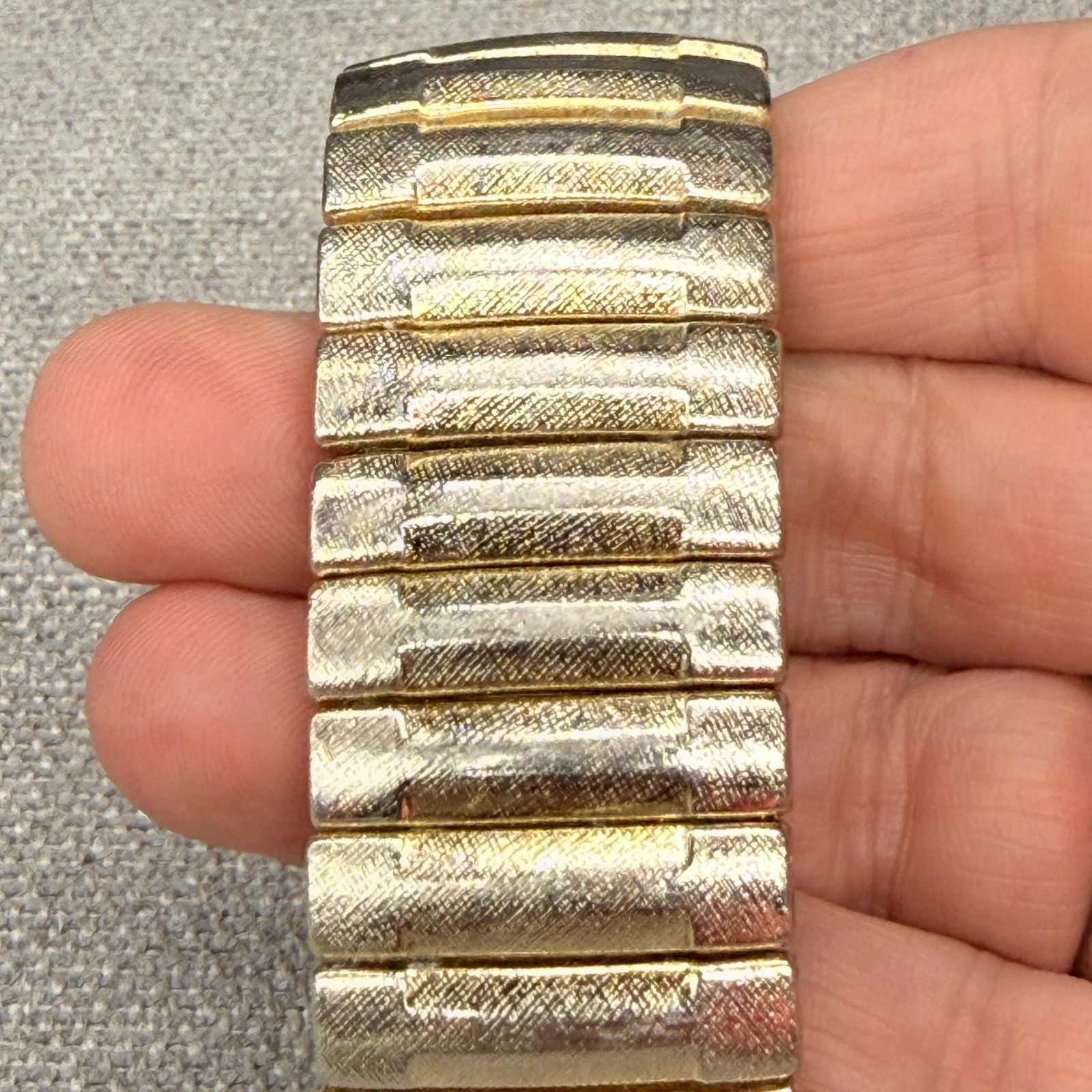 Vintage Expansion Bracelet Brushed gold Tone Japan Stretch