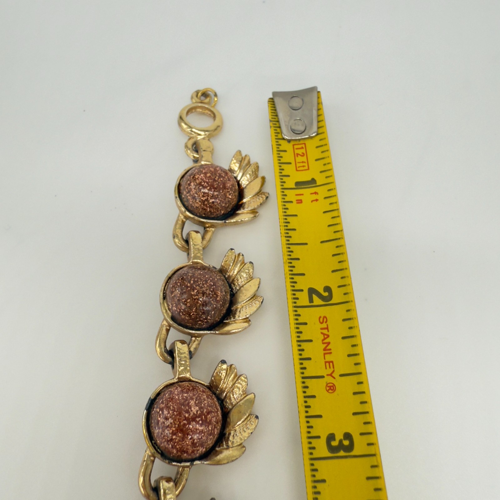 Vintage Goldstone Necklace Gold Tone 17.5 Inches