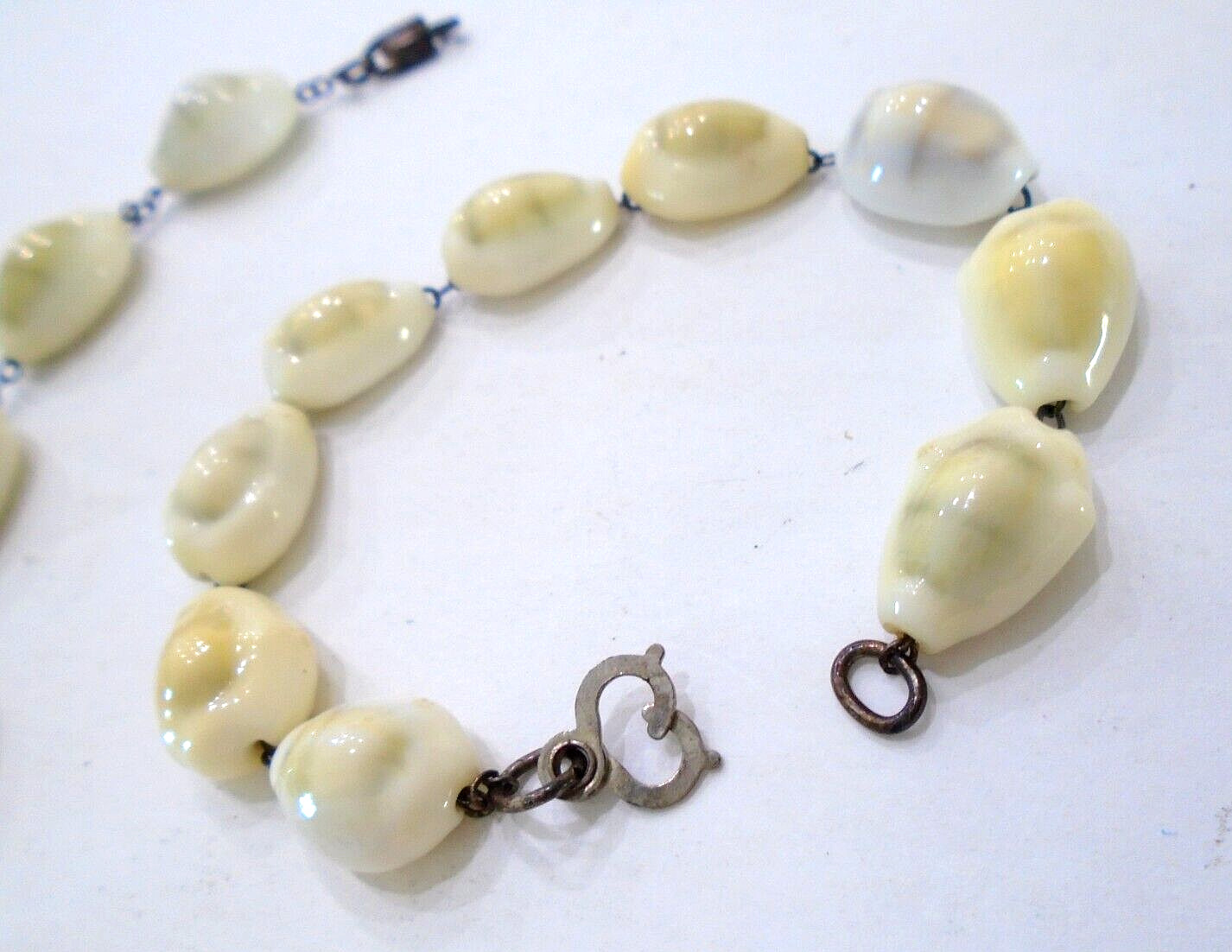 Vintage Sterling Silver Cowrie Shell Necklace Sea Shell Bracelet