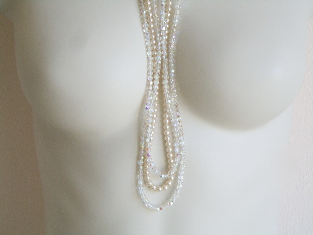 Vintage Fashion Jewelry Necklace Glass Beads 80.7 g 45 cm